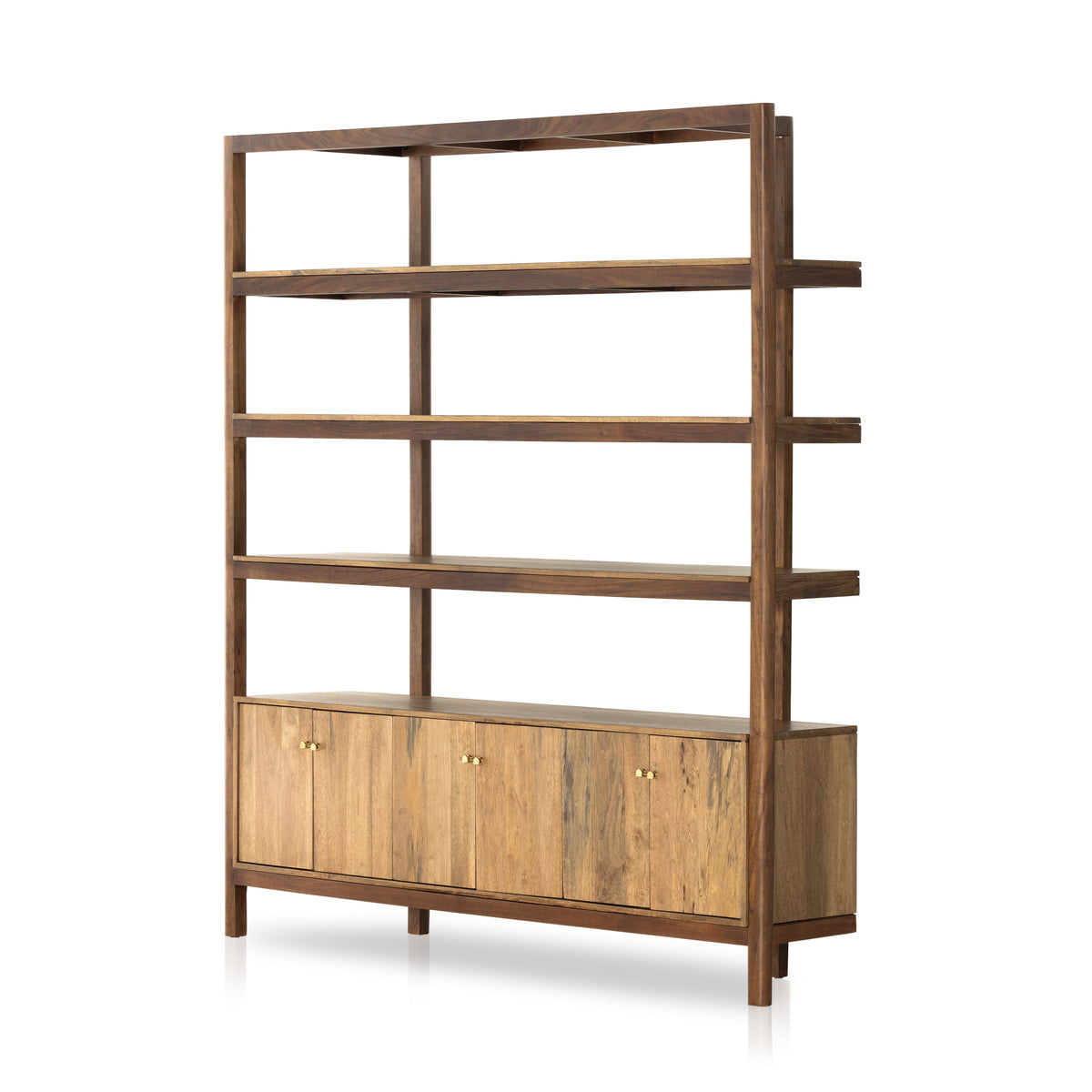 Reza Wide Bookcase-Smoked Honey