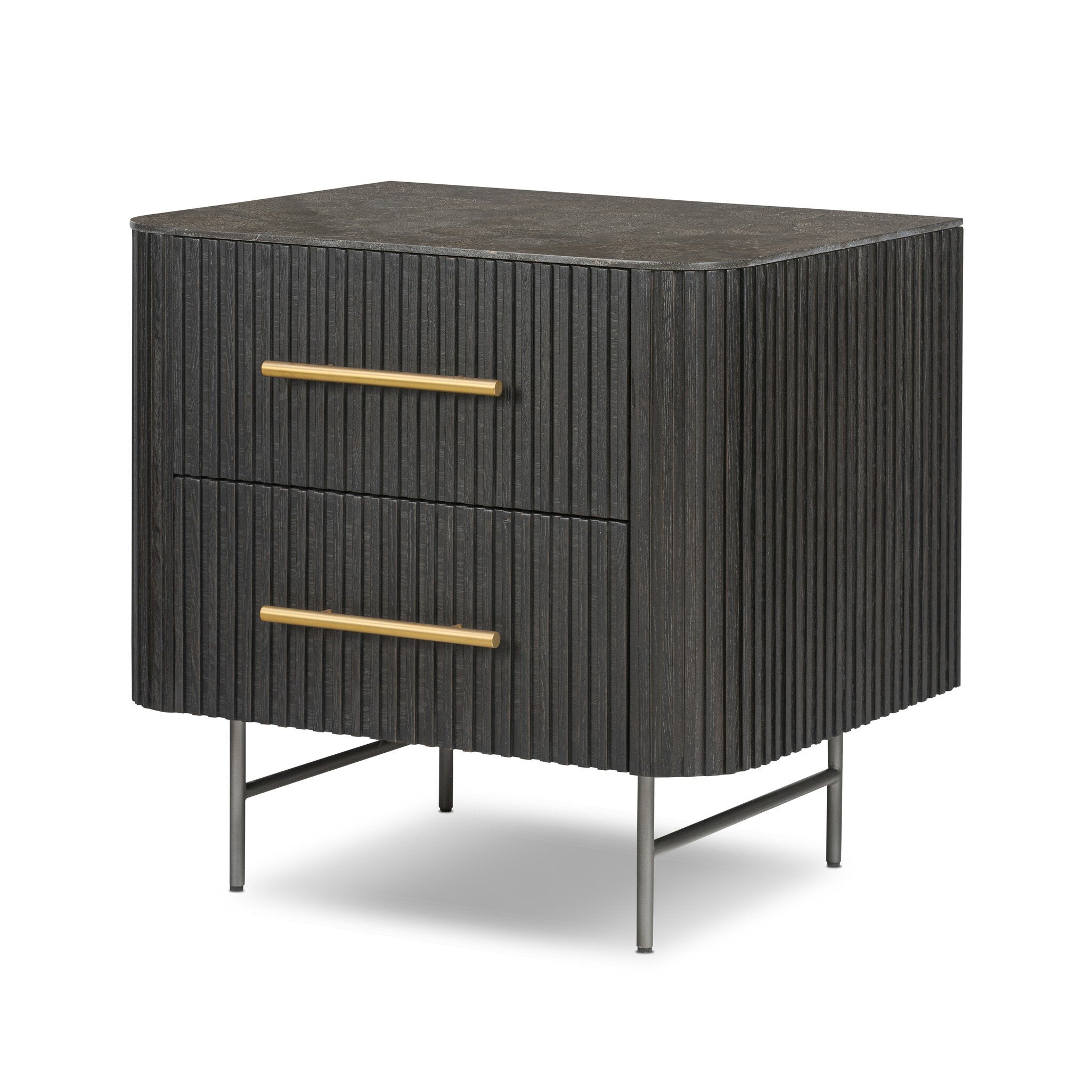 Fletcher Nightstand - Bluestone Nightstand Four Hands    Four Hands, Mid Century Modern Furniture, Old Bones Furniture Company, Old Bones Co, Modern Mid Century, Designer Furniture, Furniture Sale, Warehouse Furniture Sale, Fletcher Nightstand - Bluestone Sale, https://www.oldbonesco.com/