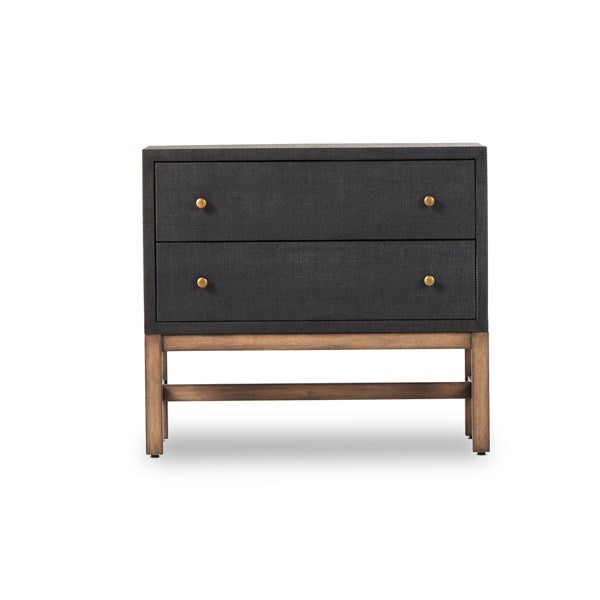 Fiona Nightstand-Black Raffia Nightstand Four Hands     Four Hands, Mid Century Modern Furniture, Old Bones Furniture Company, Old Bones Co, Modern Mid Century, Designer Furniture, https://www.oldbonesco.com/