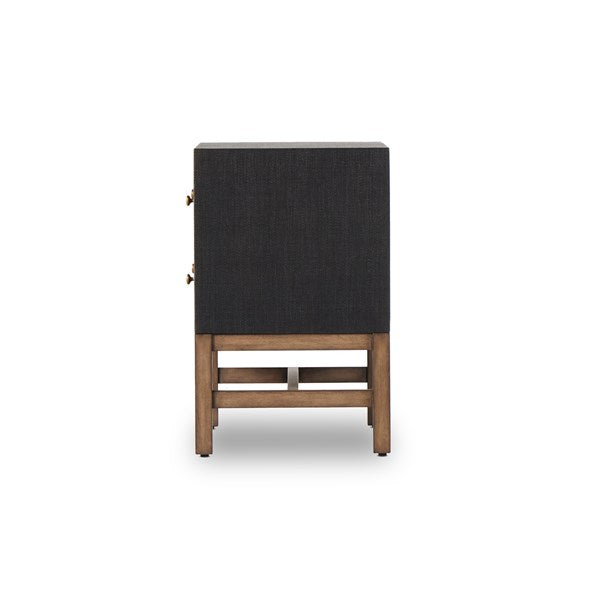 Fiona Nightstand-Black Raffia Nightstand Four Hands     Four Hands, Mid Century Modern Furniture, Old Bones Furniture Company, Old Bones Co, Modern Mid Century, Designer Furniture, https://www.oldbonesco.com/