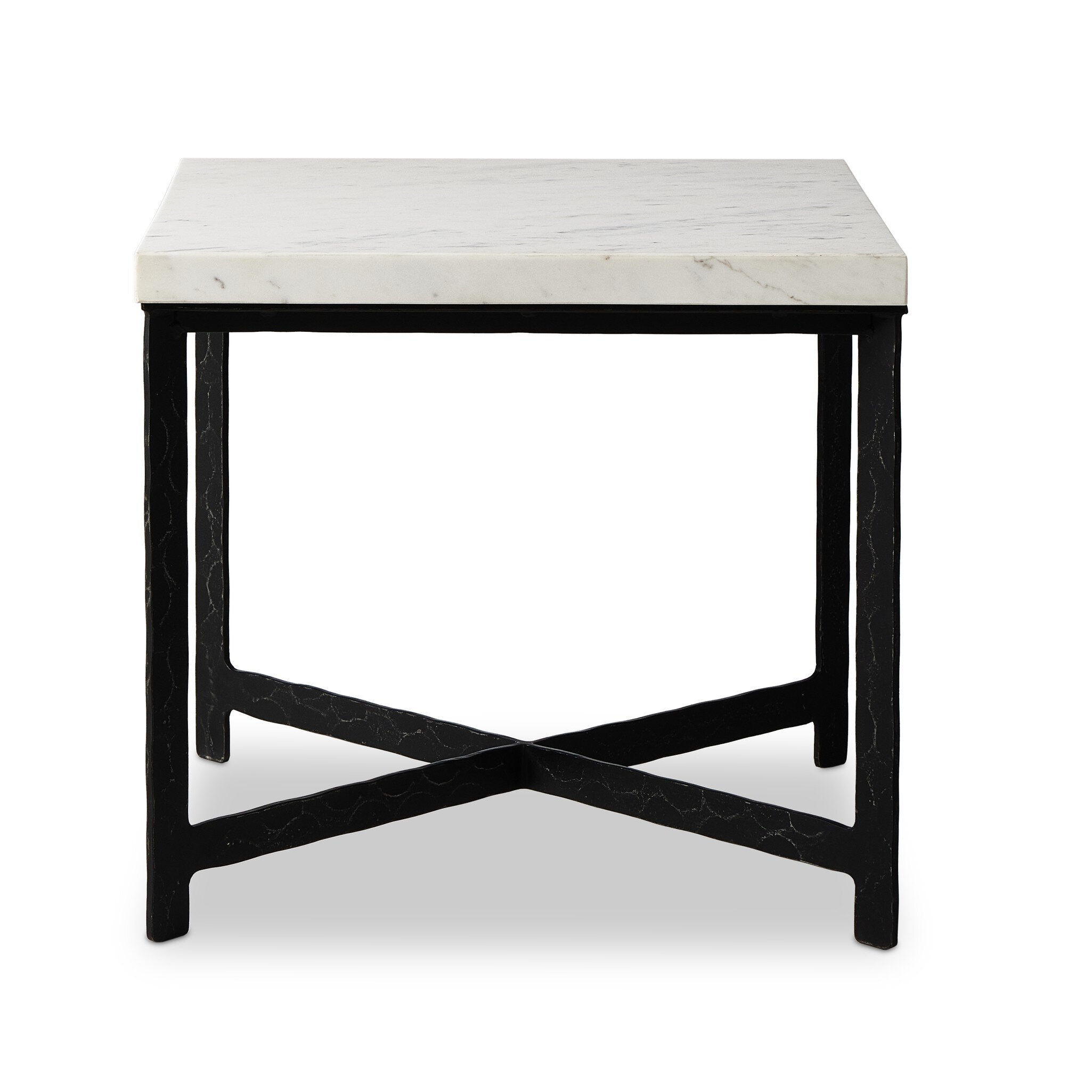 Hammered Iron End Table - White Marble Side & End Tables Four Hands     Side & End Tables,https://www.oldbonesco.com,Mid Century Furniture, Furniture Sale, Old Bones Co, Mid Century Sale, Four Hands Furniture, Sale,Gus, Sale,Perigold Hammered Iron End Table - White Marble Side & End Tables Sale, Perigold Sale Hammered Iron End Table - White Marble,Hammered Iron End Table - White Marble Lulu and Georgia,Burke Decor Sale Hammered Iron End Table - White Marble, open box furniture,Open Box Hammered Iron End Tab