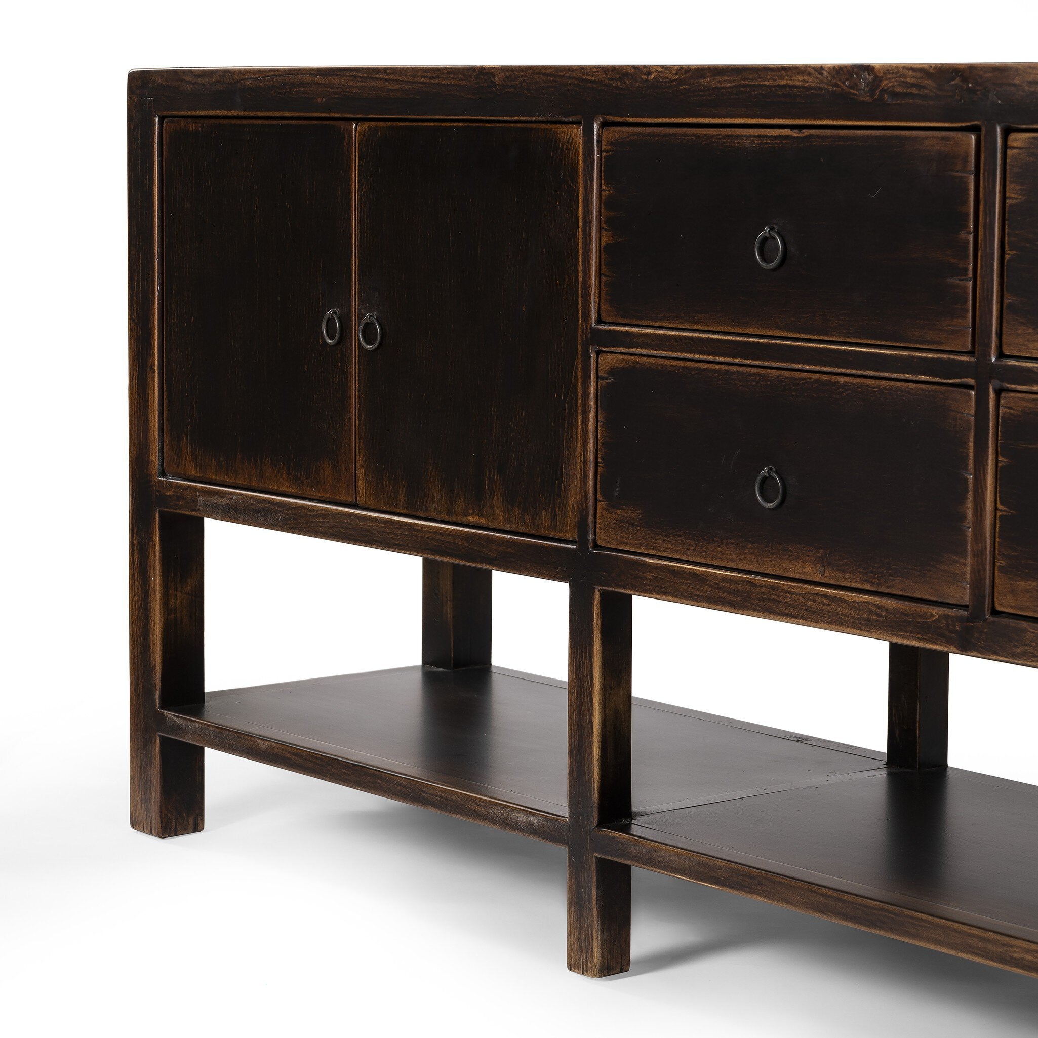 Shizuko Sideboard - Distressed Walnut Sideboards Four Hands     Sideboards,https://www.oldbonesco.com,Mid Century Furniture, Furniture Sale, Old Bones Co, Mid Century Sale, Four Hands Furniture, Sale,Gus, Sale,Perigold Shizuko Sideboard - Distressed Walnut Sideboards Sale, Perigold Sale Shizuko Sideboard - Distressed Walnut,Shizuko Sideboard - Distressed Walnut Lulu and Georgia,Burke Decor Sale Shizuko Sideboard - Distressed Walnut, open box furniture,Open Box Shizuko Sideboard - Distressed Walnut