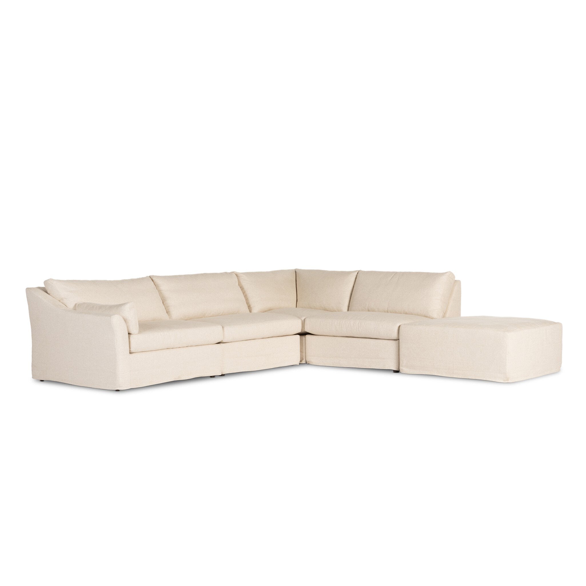 Delray 4-Piece Slipcover Sectional - Evere Creme Sectionals Four Hands     Sectionals, Mid Century Furniture, Furniture Sale, Old Bones Co, Mid Century Furniture Sale, Four Hands Furniture, Sale,Gus, Sale,Perigold Delray 4-Piece Slipcover Sectional - Evere Creme Sectionals Sale, Perigold Sale Delray 4-Piece Slipcover Sectional - Evere Creme,Delray 4-Piece Slipcover Sectional - Evere Creme Lulu and Georgia, Burke Decor Sale Delray 4-Piece Slipcover Sectional - Evere Creme, www.oldbonesco.com