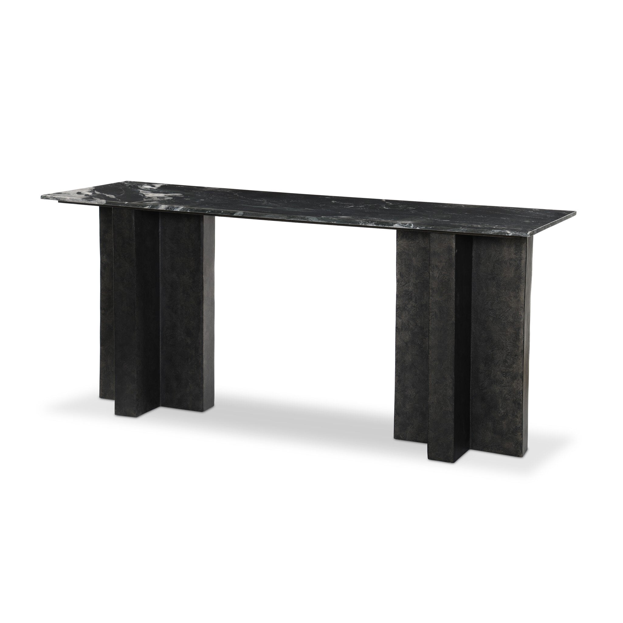 Terrell Large Console Table - Black Marble Console Tables Four Hands     Console Tables,https://www.oldbonesco.com,Mid Century Furniture, Furniture Sale, Old Bones Co, Mid Century Sale, Four Hands Furniture, Sale,Gus, Sale,Perigold Terrell Large Console Table - Black Marble Console Tables Sale, Perigold Sale Terrell Large Console Table - Black Marble,Terrell Large Console Table - Black Marble Lulu and Georgia,Burke Decor Sale Terrell Large Console Table - Black Marble, open box furniture,Open Box Terrell La