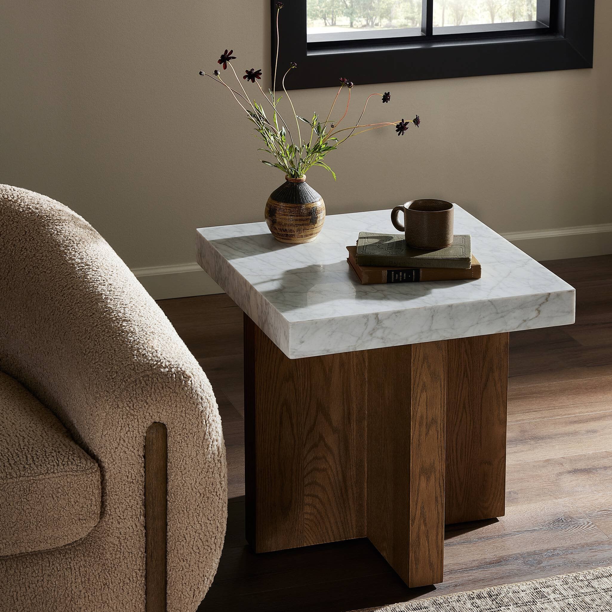 Bellamy End Table - White Carrara Marble Side & End Tables Four Hands     Side & End Tables,https://www.oldbonesco.com,Mid Century Furniture, Furniture Sale, Old Bones Co, Mid Century Sale, Four Hands Furniture, Sale,Gus, Sale,Perigold Bellamy End Table - White Carrara Marble Side & End Tables Sale, Perigold Sale Bellamy End Table - White Carrara Marble,Bellamy End Table - White Carrara Marble Lulu and Georgia,Burke Decor Sale Bellamy End Table - White Carrara Marble, open box furniture,Open Box Bellamy End