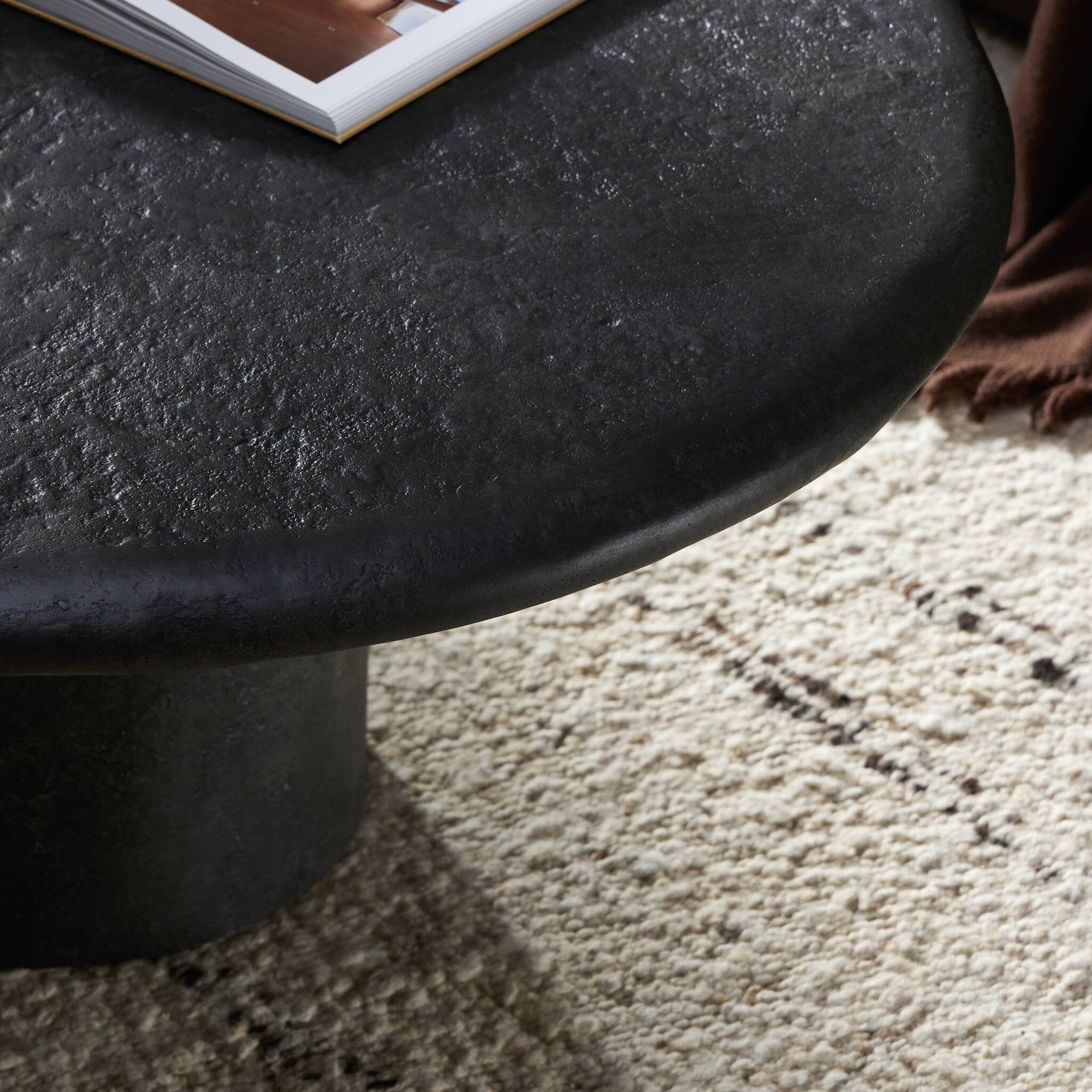 Bonnie Coffee Table - Textured Black Concrete Coffee Tables Four Hands     Coffee Tables,https://www.oldbonesco.com,Mid Century Furniture, Furniture Sale, Old Bones Co, Mid Century Sale, Four Hands Furniture, Sale,Gus, Sale,Perigold Bonnie Coffee Table - Textured Black Concrete Coffee Tables Sale, Perigold Sale Bonnie Coffee Table - Textured Black Concrete,Bonnie Coffee Table - Textured Black Concrete Lulu and Georgia,Burke Decor Sale Bonnie Coffee Table - Textured Black Concrete, open box furniture,Open Bo