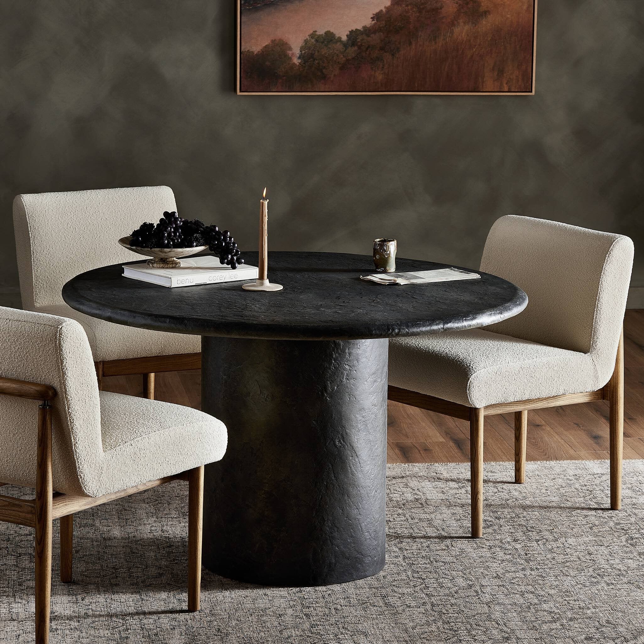 Bonnie Dining Table - Textured Black Concrete Dining & Kitchen Tables Four Hands     Dining & Kitchen Tables,https://www.oldbonesco.com,Mid Century Furniture, Furniture Sale, Old Bones Co, Mid Century Sale, Four Hands Furniture, Sale,Gus, Sale,Perigold Bonnie Dining Table - Textured Black Concrete Dining & Kitchen Tables Sale, Perigold Sale Bonnie Dining Table - Textured Black Concrete,Bonnie Dining Table - Textured Black Concrete Lulu and Georgia,Burke Decor Sale Bonnie Dining Table - Textured Black Concre