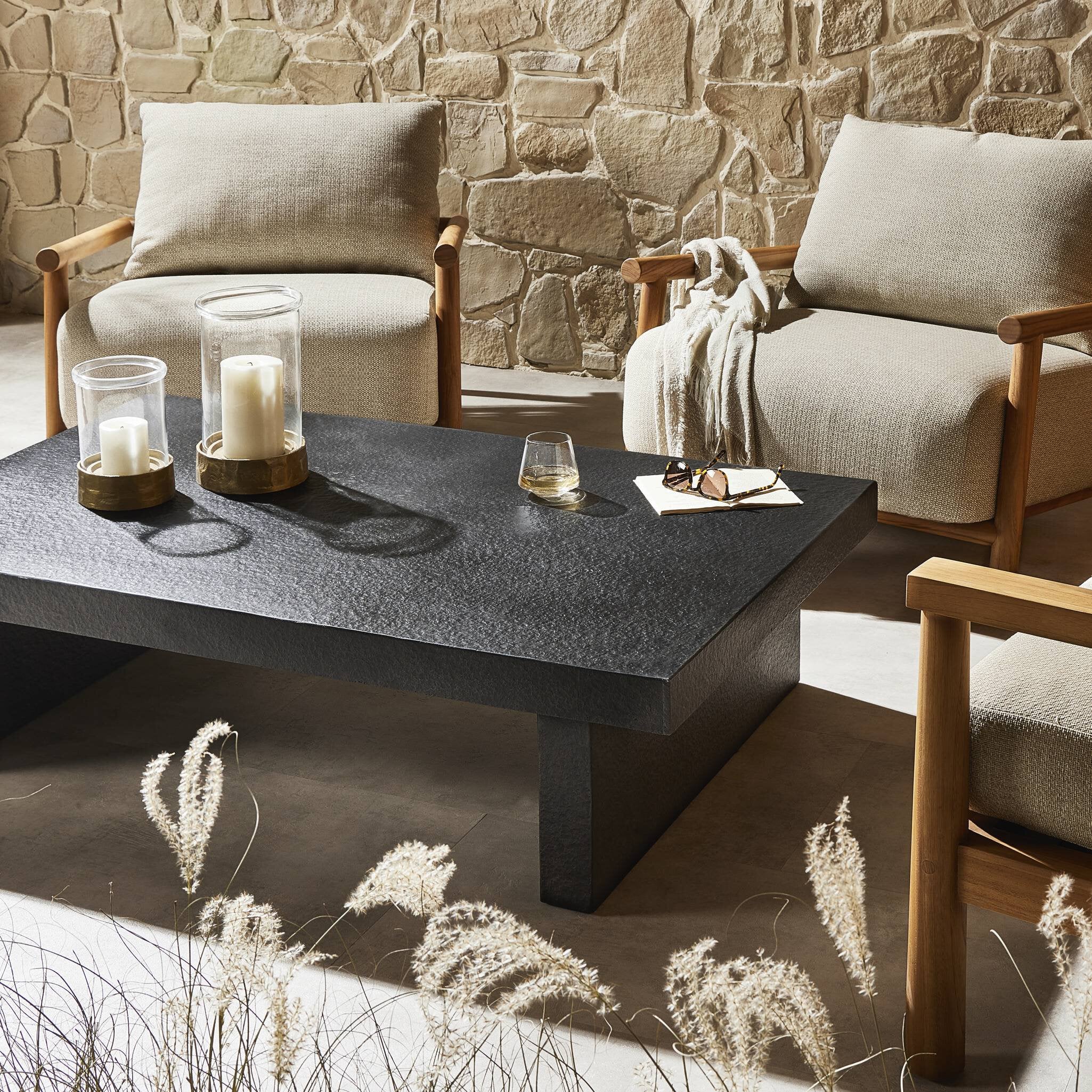 Huesca Outdoor Coffee Table - Distressed Graphite Concrete Outdoor Tables & Storage Four Hands     Outdoor Tables & Storage,https://www.oldbonesco.com,Mid Century Furniture, Furniture Sale, Old Bones Co, Mid Century Sale, Four Hands Furniture, Sale,Gus, Sale,Perigold Huesca Outdoor Coffee Table - Distressed Graphite Concrete Outdoor Tables & Storage Sale, Perigold Sale Huesca Outdoor Coffee Table - Distressed Graphite Concrete,Huesca Outdoor Coffee Table - Distressed Graphite Concrete Lulu and Georgia,Burke