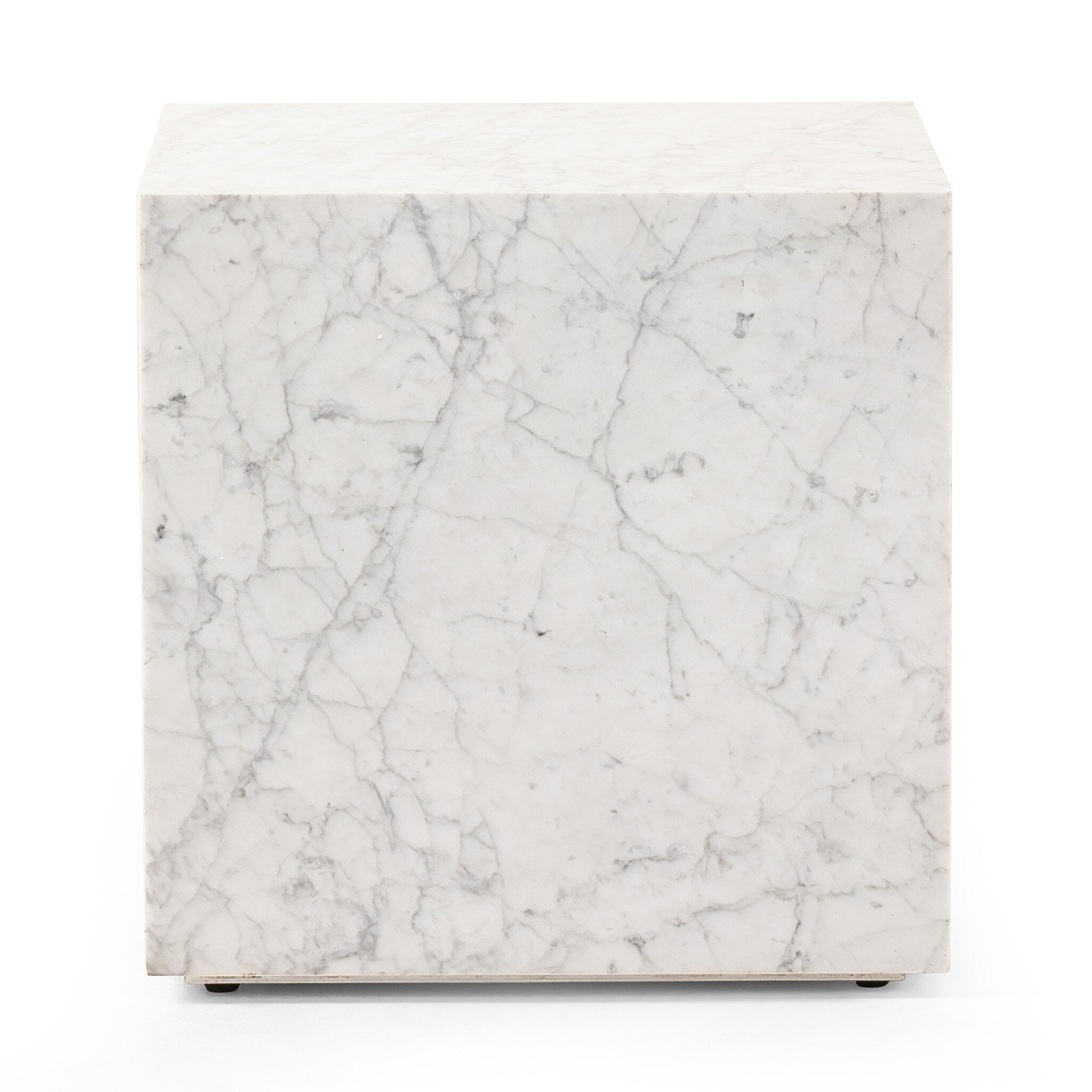 Hunter End Table - White Carrara Marble Side & End Tables Four Hands     Side & End Tables,https://www.oldbonesco.com,Mid Century Furniture, Furniture Sale, Old Bones Co, Mid Century Sale, Four Hands Furniture, Sale,Gus, Sale,Perigold Hunter End Table - White Carrara Marble Side & End Tables Sale, Perigold Sale Hunter End Table - White Carrara Marble,Hunter End Table - White Carrara Marble Lulu and Georgia,Burke Decor Sale Hunter End Table - White Carrara Marble, open box furniture,Open Box Hunter End Table