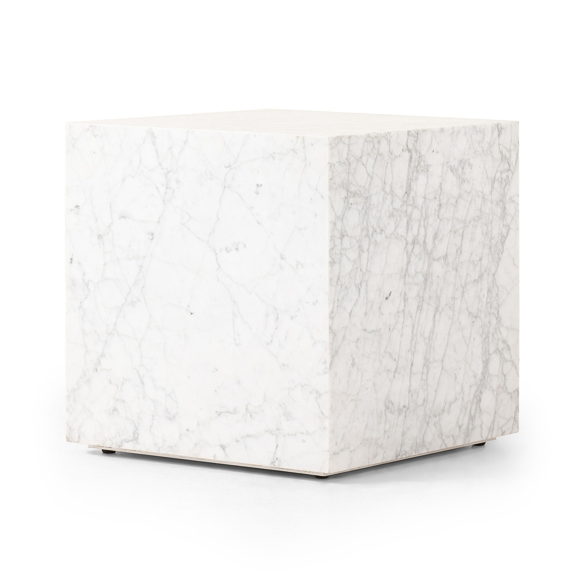 Hunter End Table - White Carrara Marble Side & End Tables Four Hands     Side & End Tables,https://www.oldbonesco.com,Mid Century Furniture, Furniture Sale, Old Bones Co, Mid Century Sale, Four Hands Furniture, Sale,Gus, Sale,Perigold Hunter End Table - White Carrara Marble Side & End Tables Sale, Perigold Sale Hunter End Table - White Carrara Marble,Hunter End Table - White Carrara Marble Lulu and Georgia,Burke Decor Sale Hunter End Table - White Carrara Marble, open box furniture,Open Box Hunter End Table