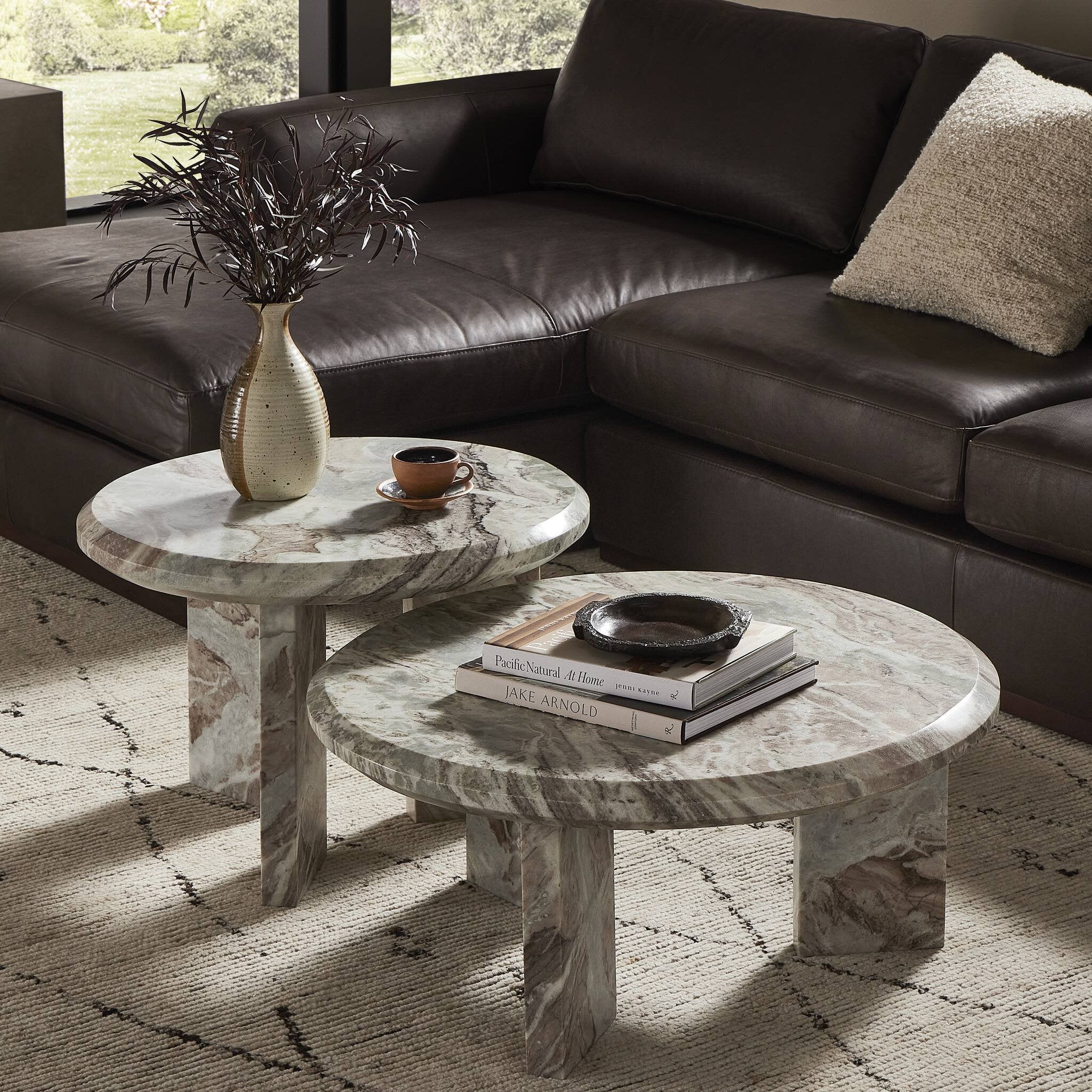 Nesting marble coffee table set sale