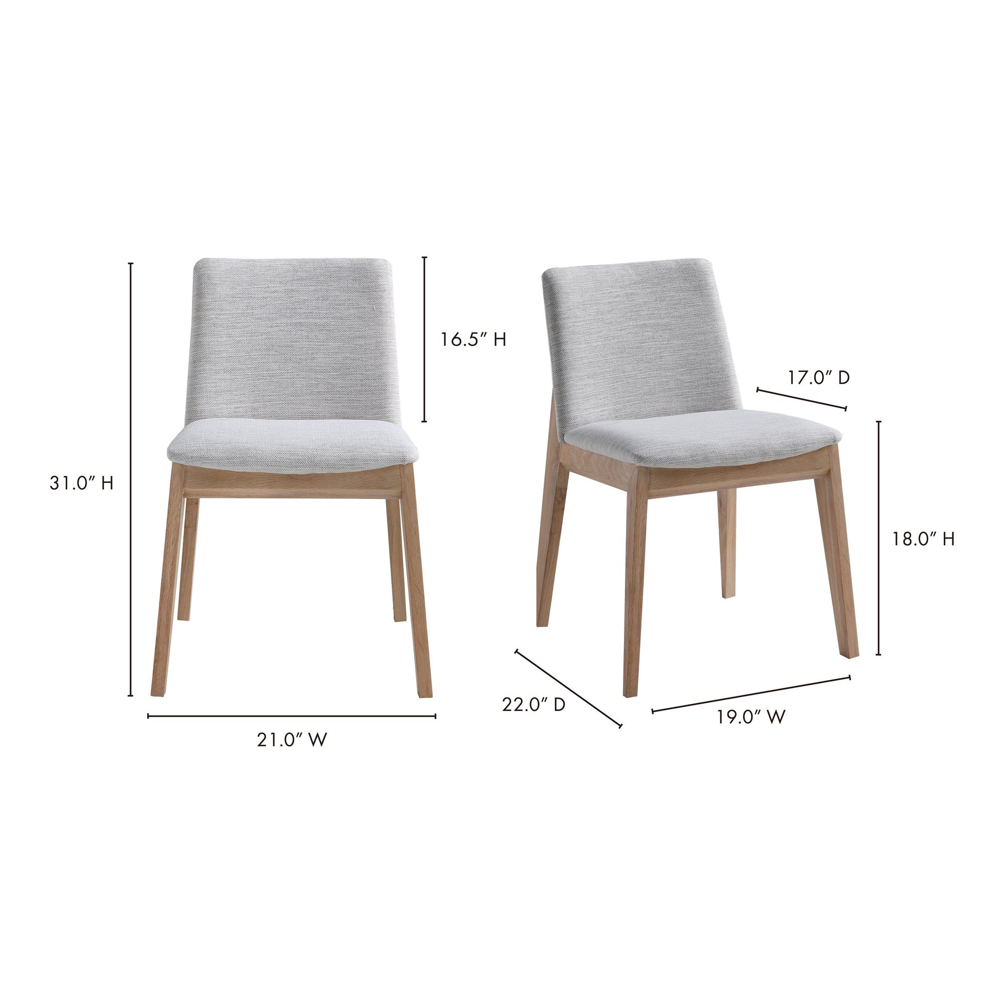 Deco Oak Dining Chair PVC-Set of Two Dining Chair Moe's    Four Hands, Mid Century Modern Furniture, Old Bones Furniture Company, Old Bones Co, Modern Mid Century, Designer Furniture, Furniture Sale, Warehouse Furniture Sale, Deco Oak Dining Chair PVC-Set of Two Sale, https://www.oldbonesco.com/