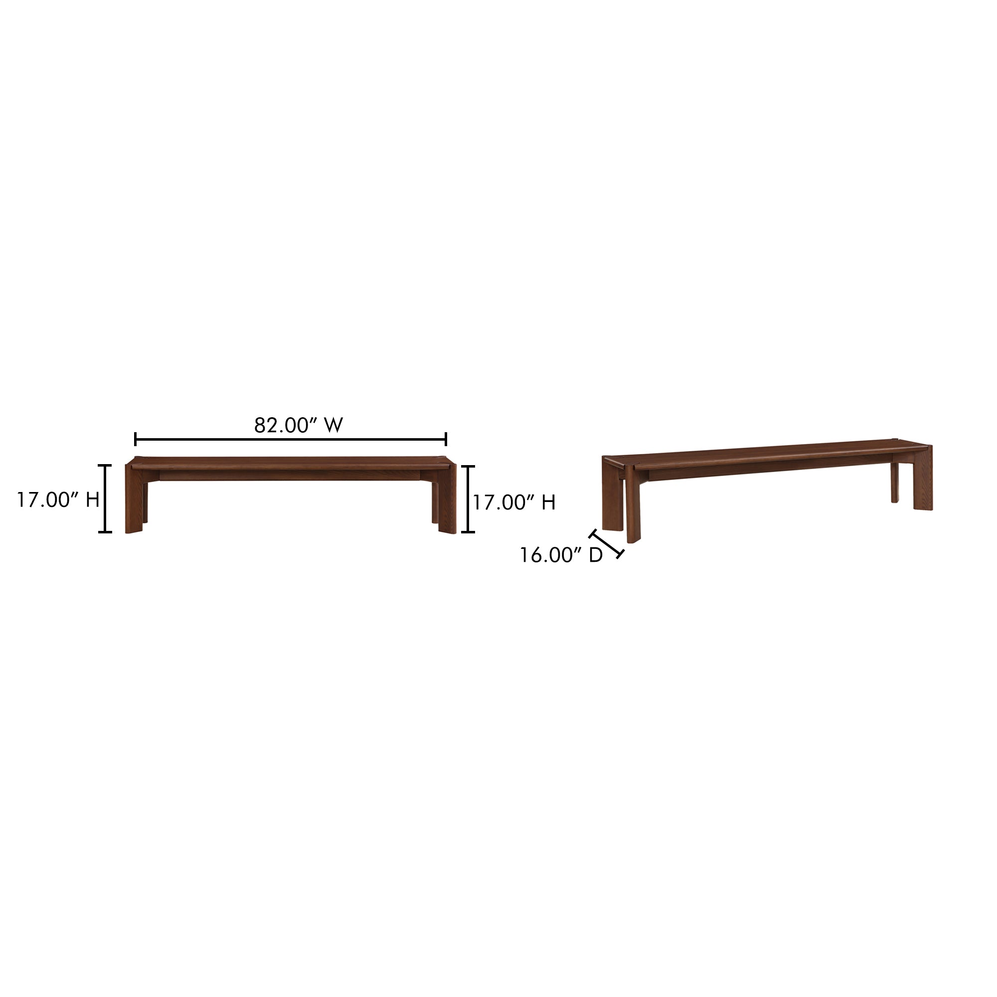 Daifuku Dining Bench Walnut Brown Bench Moe's    Four Hands, Mid Century Modern Furniture, Old Bones Furniture Company, Old Bones Co, Modern Mid Century, Designer Furniture, Furniture Sale, Warehouse Furniture Sale, Daifuku Dining Bench Walnut Brown Sale, https://www.oldbonesco.com/