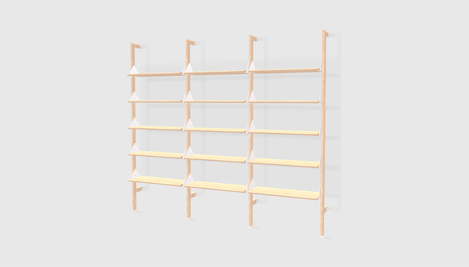 Branch-3 Shelving Unit Blonde Uprights White Brackets Blonde ShelvesSHELVING Gus*  Blonde Uprights White Brackets Blonde Shelves   Four Hands, Mid Century Modern Furniture, Old Bones Furniture Company, Old Bones Co, Modern Mid Century, Designer Furniture, https://www.oldbonesco.com/