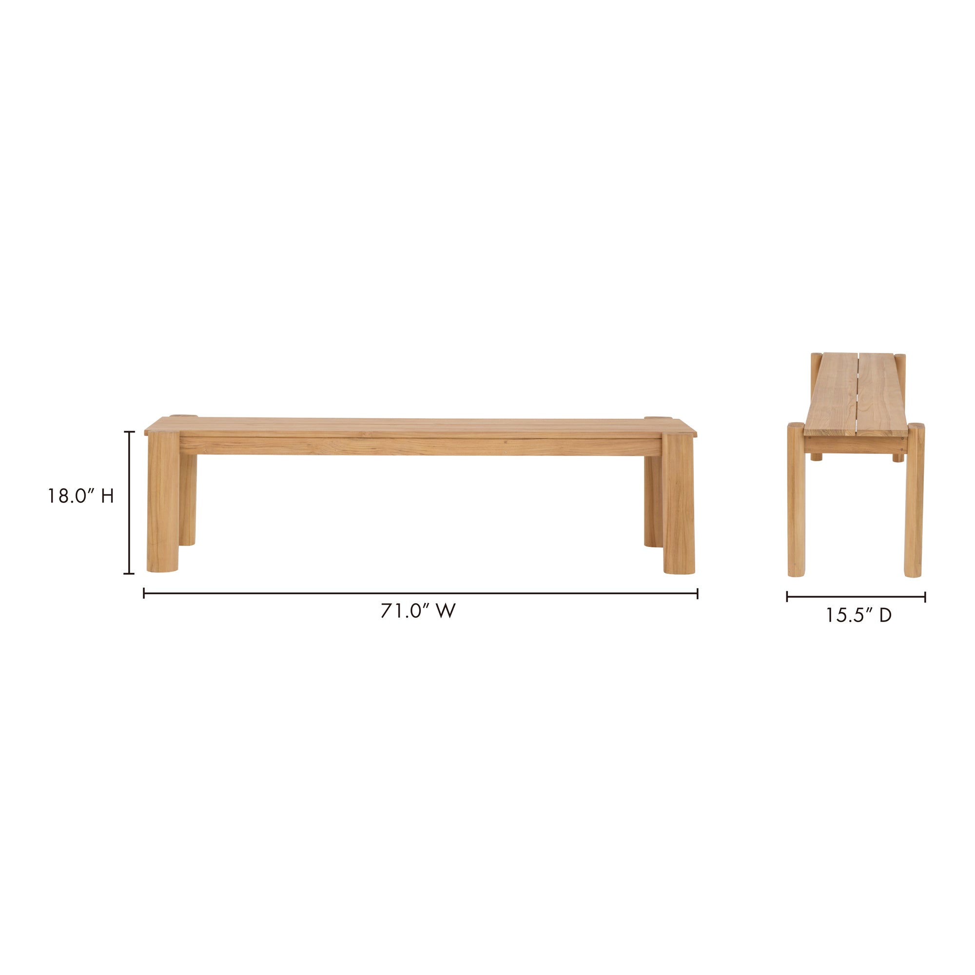 Tempo Outdoor Dining Bench Natural Bench Moe's    Four Hands, Mid Century Modern Furniture, Old Bones Furniture Company, Old Bones Co, Modern Mid Century, Designer Furniture, Furniture Sale, Warehouse Furniture Sale, Tempo Outdoor Dining Bench Natural Sale, https://www.oldbonesco.com/