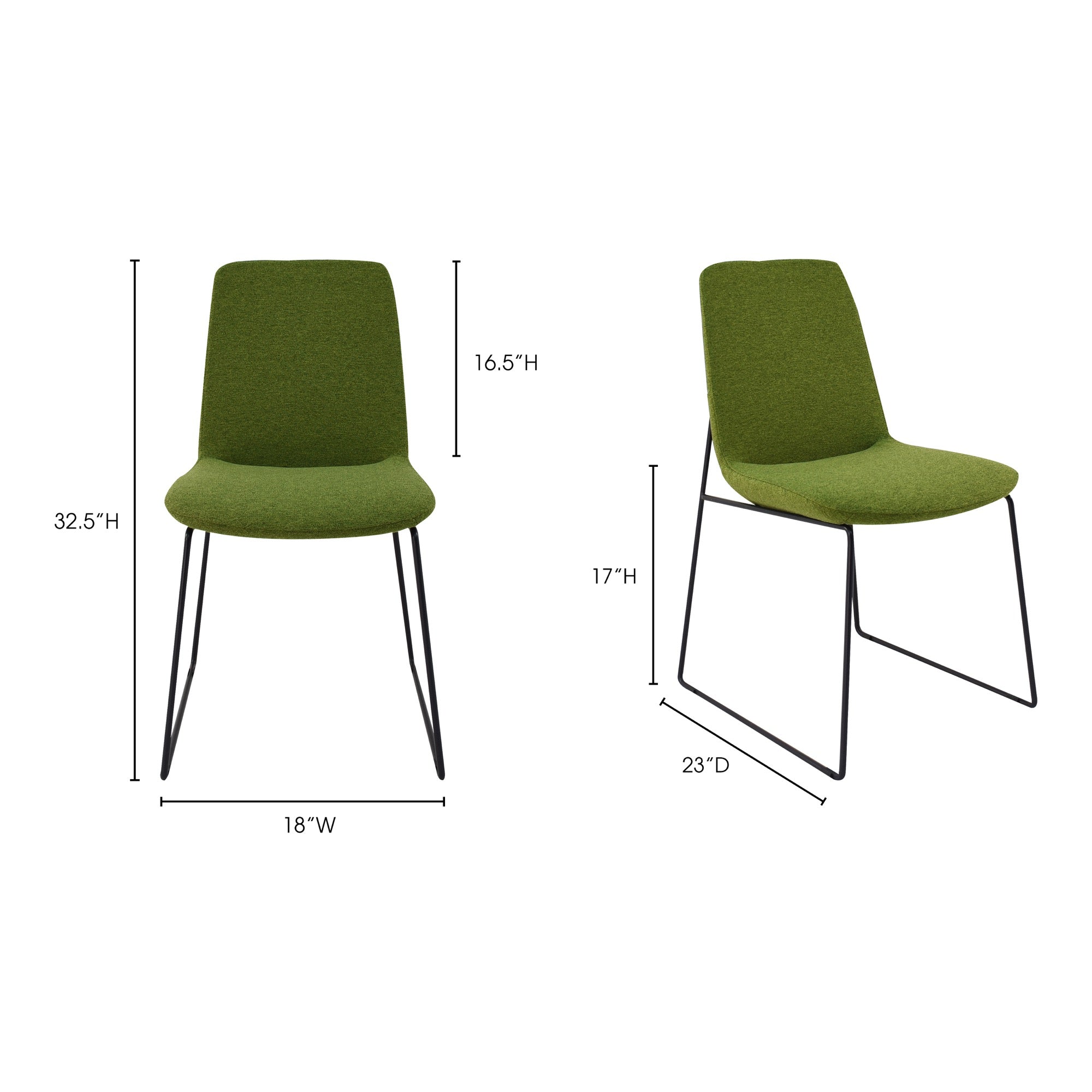 Ruth Dining Chair Green-M2 (Set of 2) Dining Chair Moe's    Four Hands, Mid Century Modern Furniture, Old Bones Furniture Company, Old Bones Co, Modern Mid Century, Designer Furniture, Furniture Sale, Warehouse Furniture Sale, Ruth Dining Chair Green-M2 (Set of 2) Sale, https://www.oldbonesco.com/