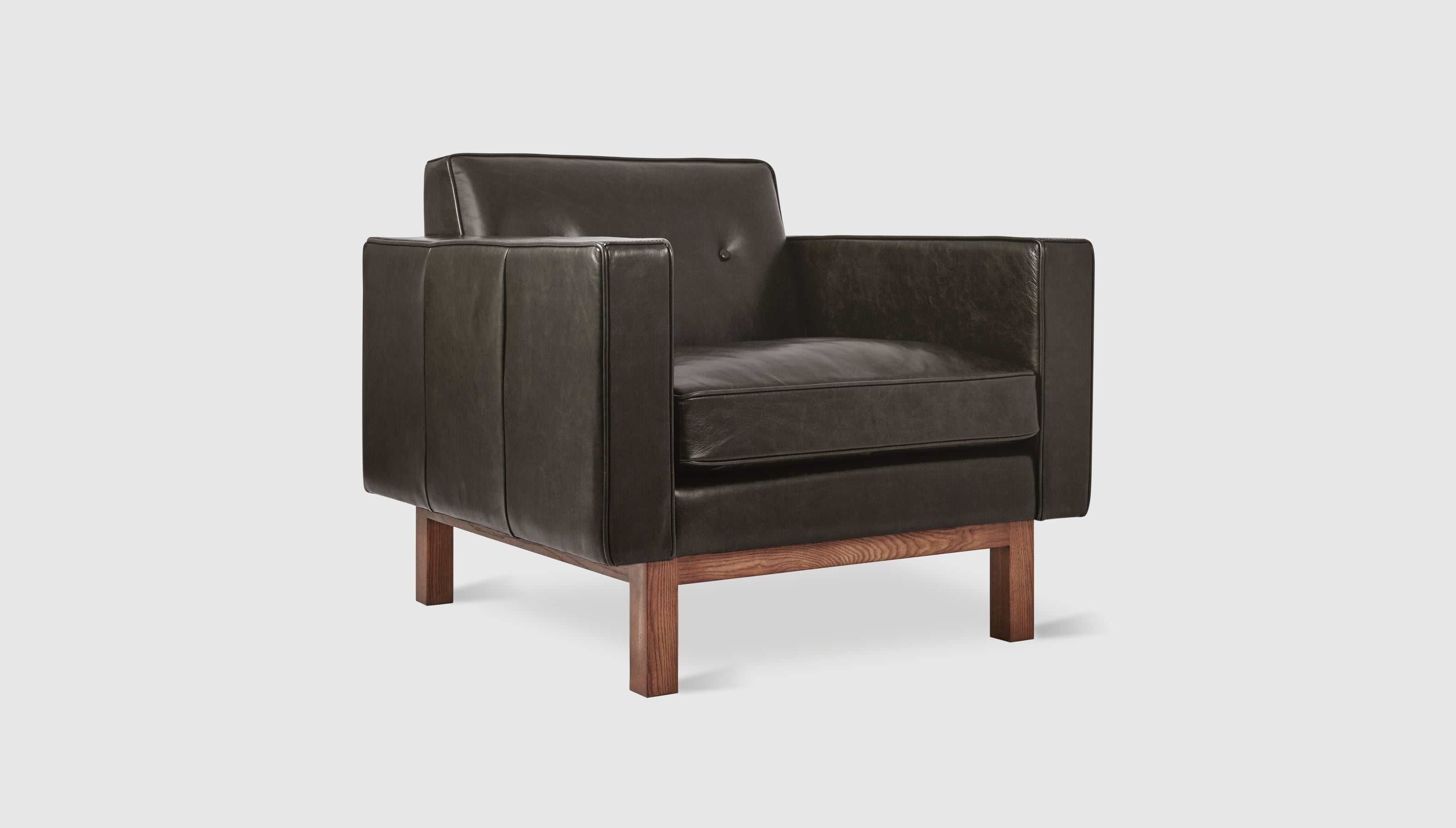 Embassy Chair Saddle Black LeatherChair Gus*  Saddle Black Leather   Four Hands, Mid Century Modern Furniture, Old Bones Furniture Company, Old Bones Co, Modern Mid Century, Designer Furniture, https://www.oldbonesco.com/