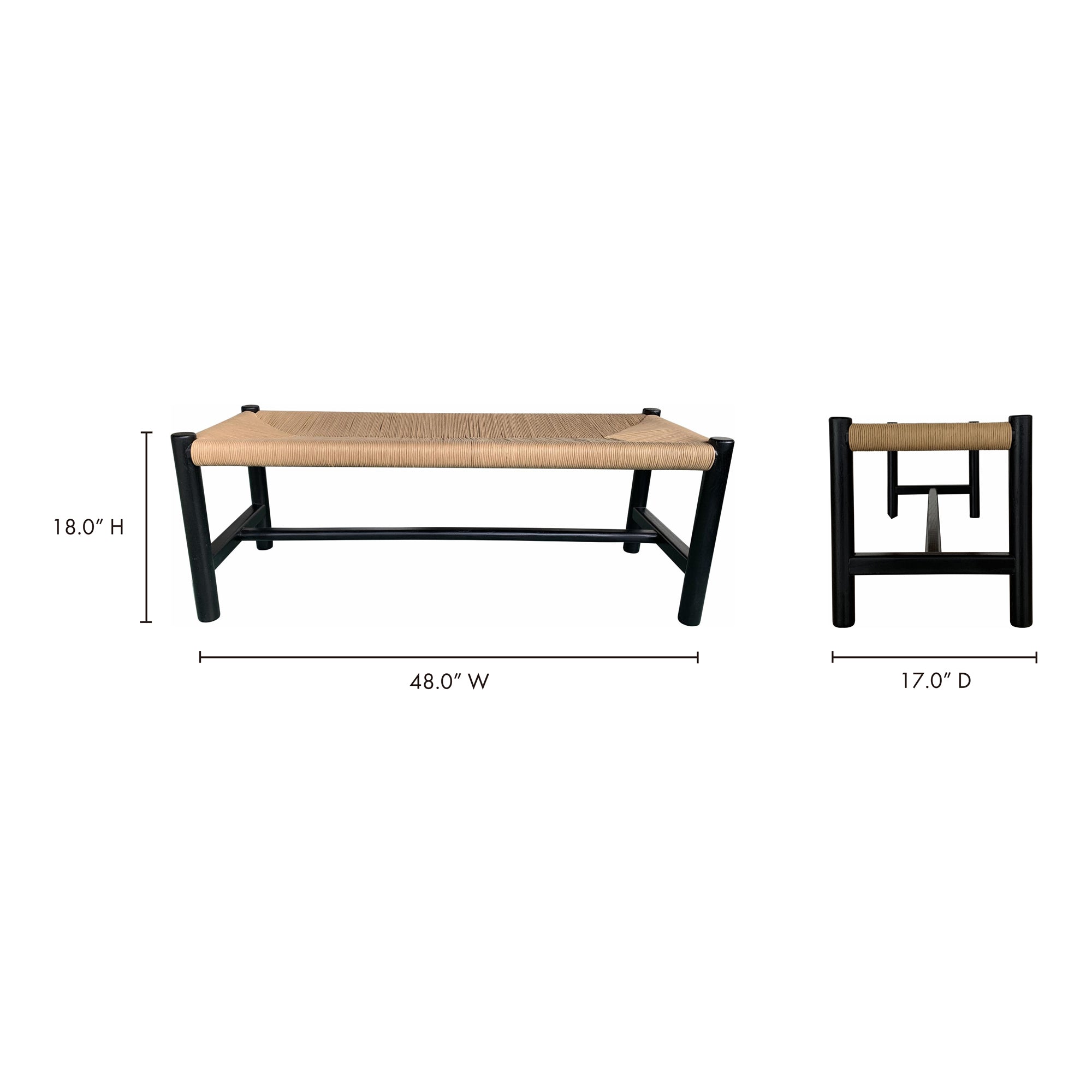 Hawthorn Bench Bench Moe's    Four Hands, Mid Century Modern Furniture, Old Bones Furniture Company, Old Bones Co, Modern Mid Century, Designer Furniture, Furniture Sale, Warehouse Furniture Sale, Hawthorn Bench Sale, https://www.oldbonesco.com/