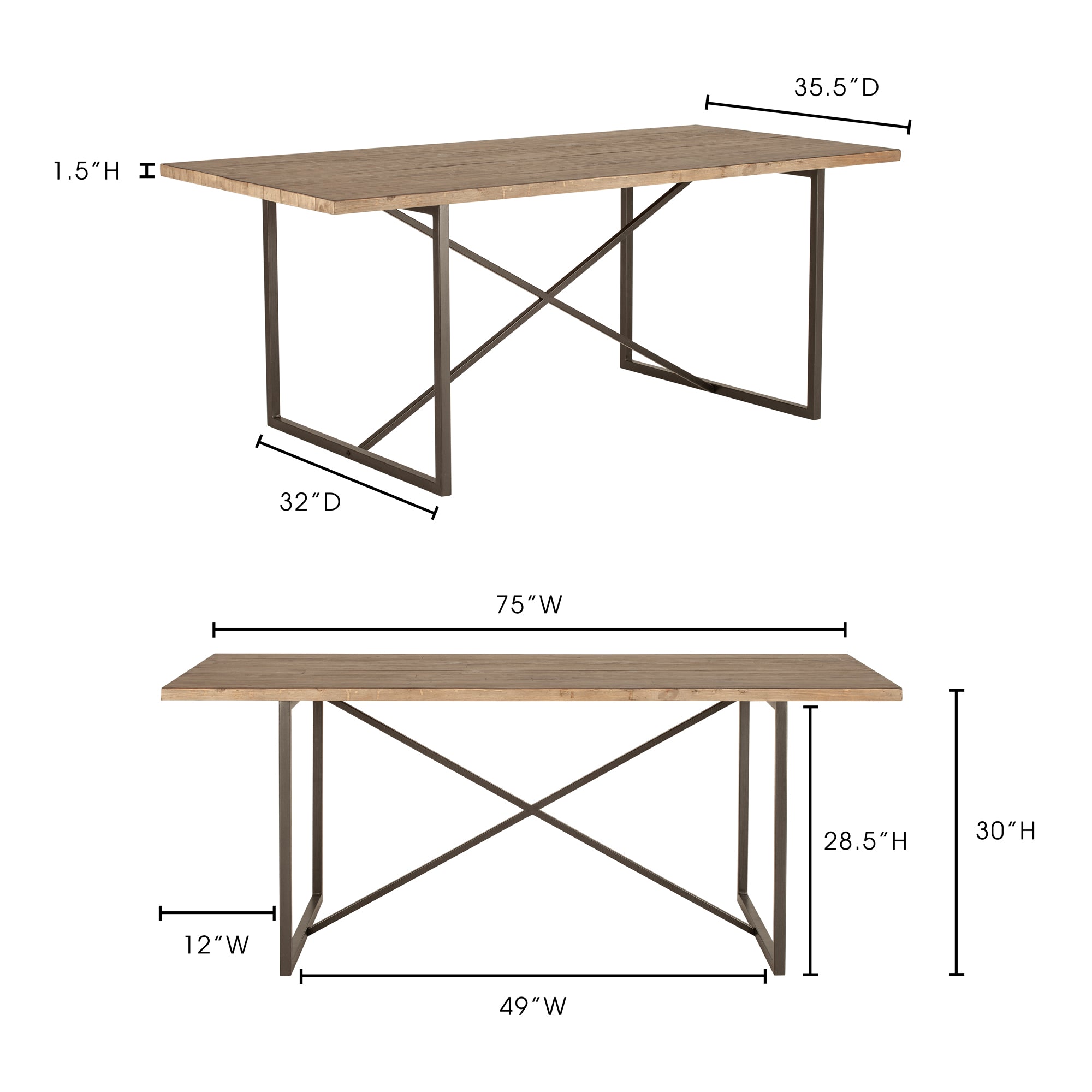 Sierra Dining Table Dining Tables Moe's    Four Hands, Mid Century Modern Furniture, Old Bones Furniture Company, Old Bones Co, Modern Mid Century, Designer Furniture, Furniture Sale, Warehouse Furniture Sale, Sierra Dining Table Sale, https://www.oldbonesco.com/