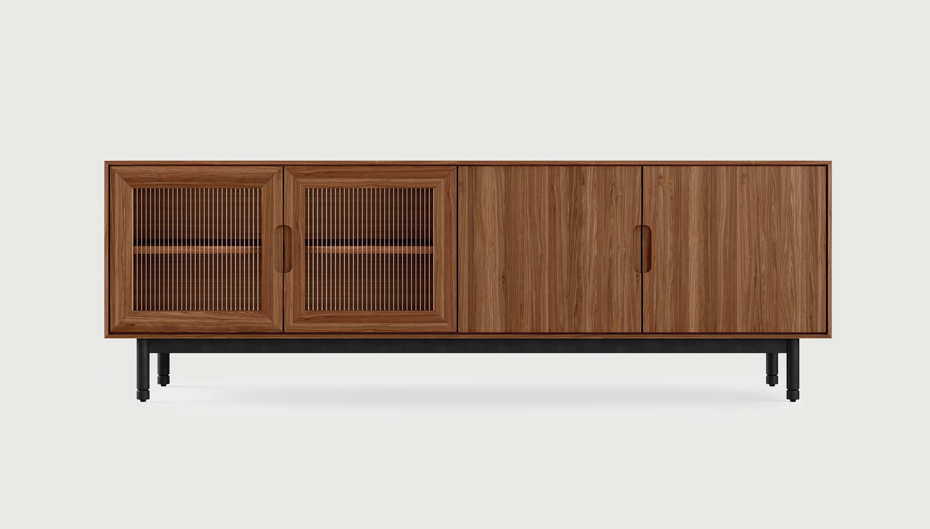 Munro Credenza Classic Walnut / BlackCredenza Gus*  Classic Walnut Black  Four Hands, Mid Century Modern Furniture, Old Bones Furniture Company, Old Bones Co, Modern Mid Century, Designer Furniture, https://www.oldbonesco.com/