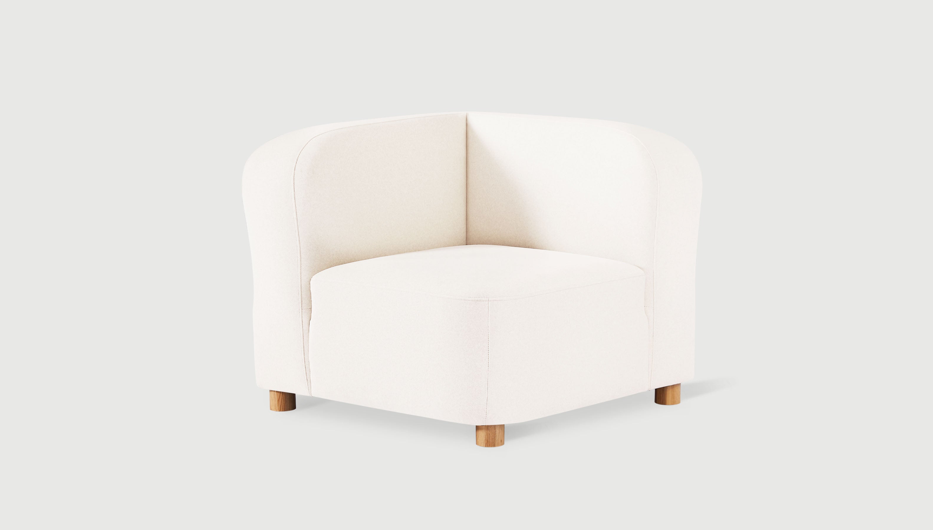 Circuit Modular Corner Merino Cream / Natural AshChair Gus*  Merino Cream Natural Ash  Four Hands, Mid Century Modern Furniture, Old Bones Furniture Company, Old Bones Co, Modern Mid Century, Designer Furniture, https://www.oldbonesco.com/