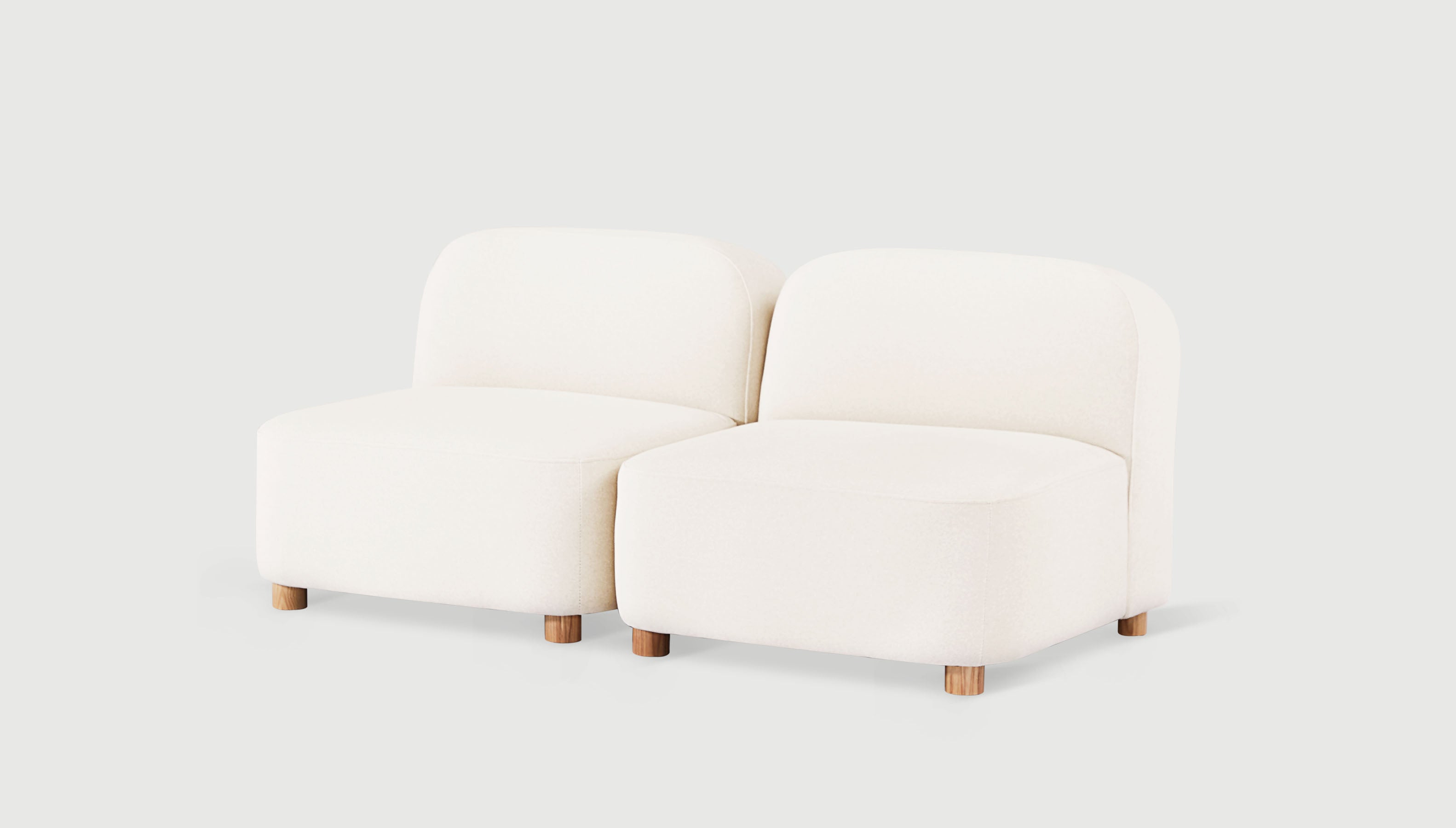 Circuit Modular 2-pc Armless Sofa Merino Cream / Natural AshSofa Gus*  Merino Cream Natural Ash  Four Hands, Mid Century Modern Furniture, Old Bones Furniture Company, Old Bones Co, Modern Mid Century, Designer Furniture, https://www.oldbonesco.com/