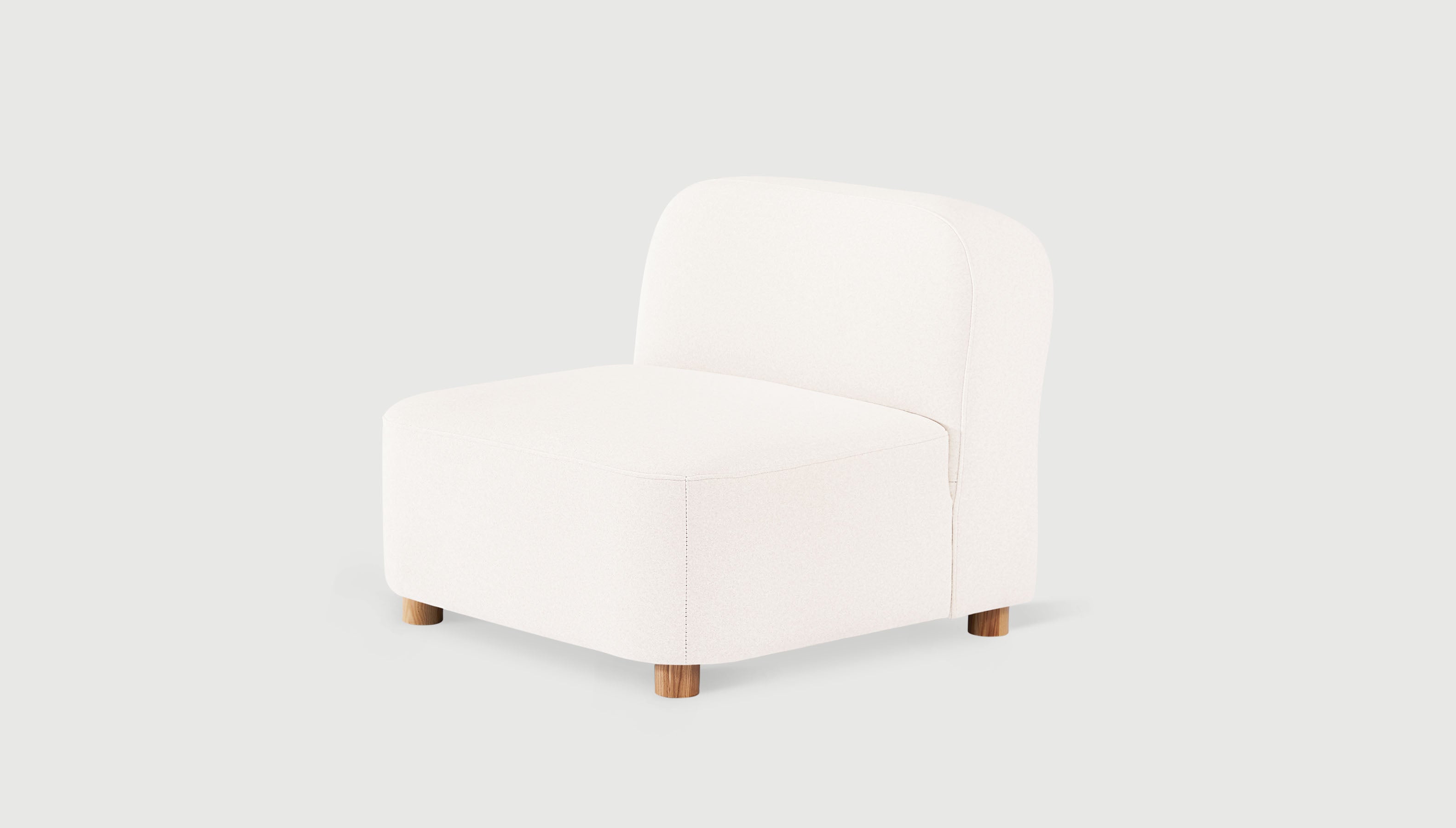 Circuit Modular Armless Chair Merino Cream / Natural AshChair Gus*  Merino Cream Natural Ash  Four Hands, Mid Century Modern Furniture, Old Bones Furniture Company, Old Bones Co, Modern Mid Century, Designer Furniture, https://www.oldbonesco.com/