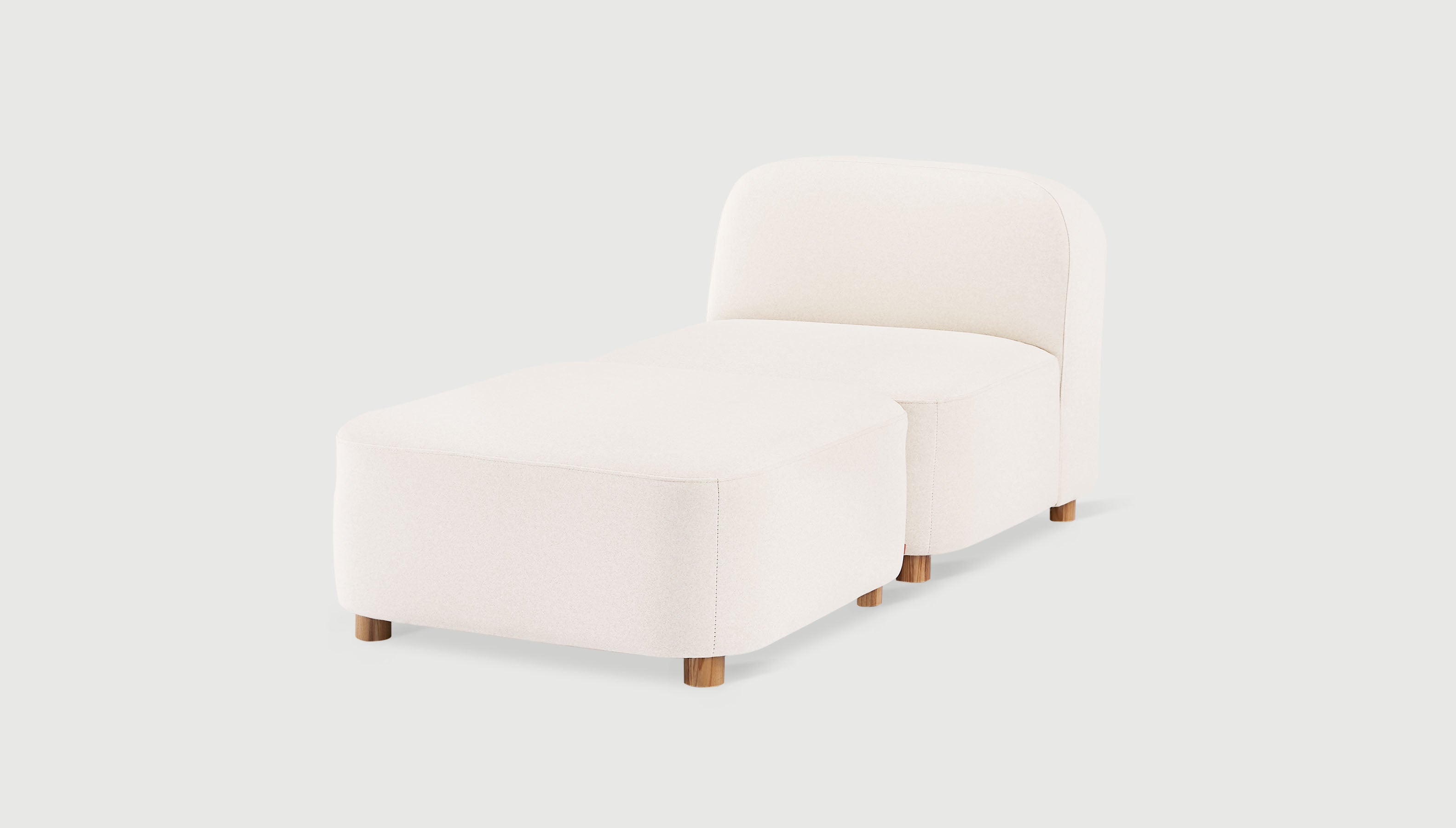 Circuit Modular 2-pc Chaise Merino Cream / Natural AshChaise Gus*  Merino Cream Natural Ash  Four Hands, Mid Century Modern Furniture, Old Bones Furniture Company, Old Bones Co, Modern Mid Century, Designer Furniture, https://www.oldbonesco.com/