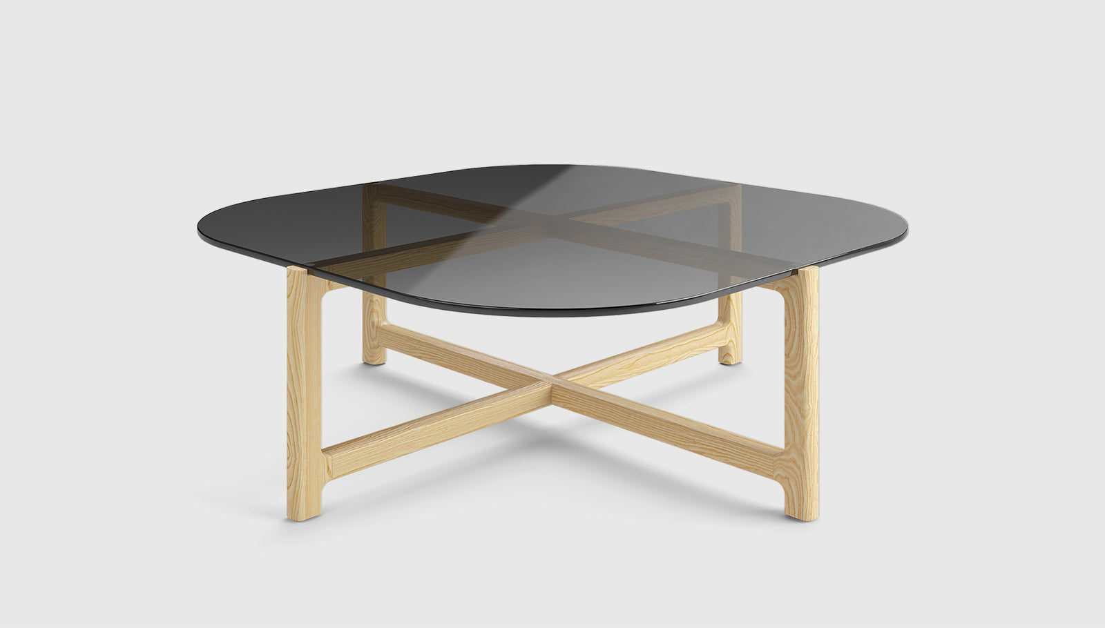 Quarry Coffee Table - Square Smoke Glass / Natural AshCoffee Table Gus*  Smoke Glass Natural Ash  Four Hands, Mid Century Modern Furniture, Old Bones Furniture Company, Old Bones Co, Modern Mid Century, Designer Furniture, https://www.oldbonesco.com/