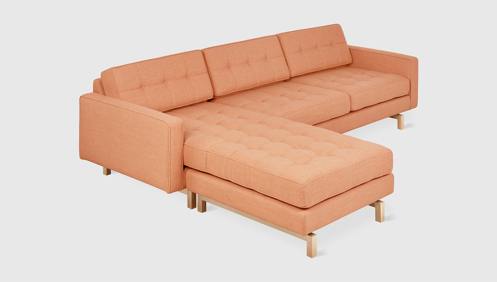 Jane 2 Bi-Sectional Caledon Sedona / Natural AshSectionals Gus*  Caledon Sedona Natural Ash  Four Hands, Mid Century Modern Furniture, Old Bones Furniture Company, Old Bones Co, Modern Mid Century, Designer Furniture, https://www.oldbonesco.com/