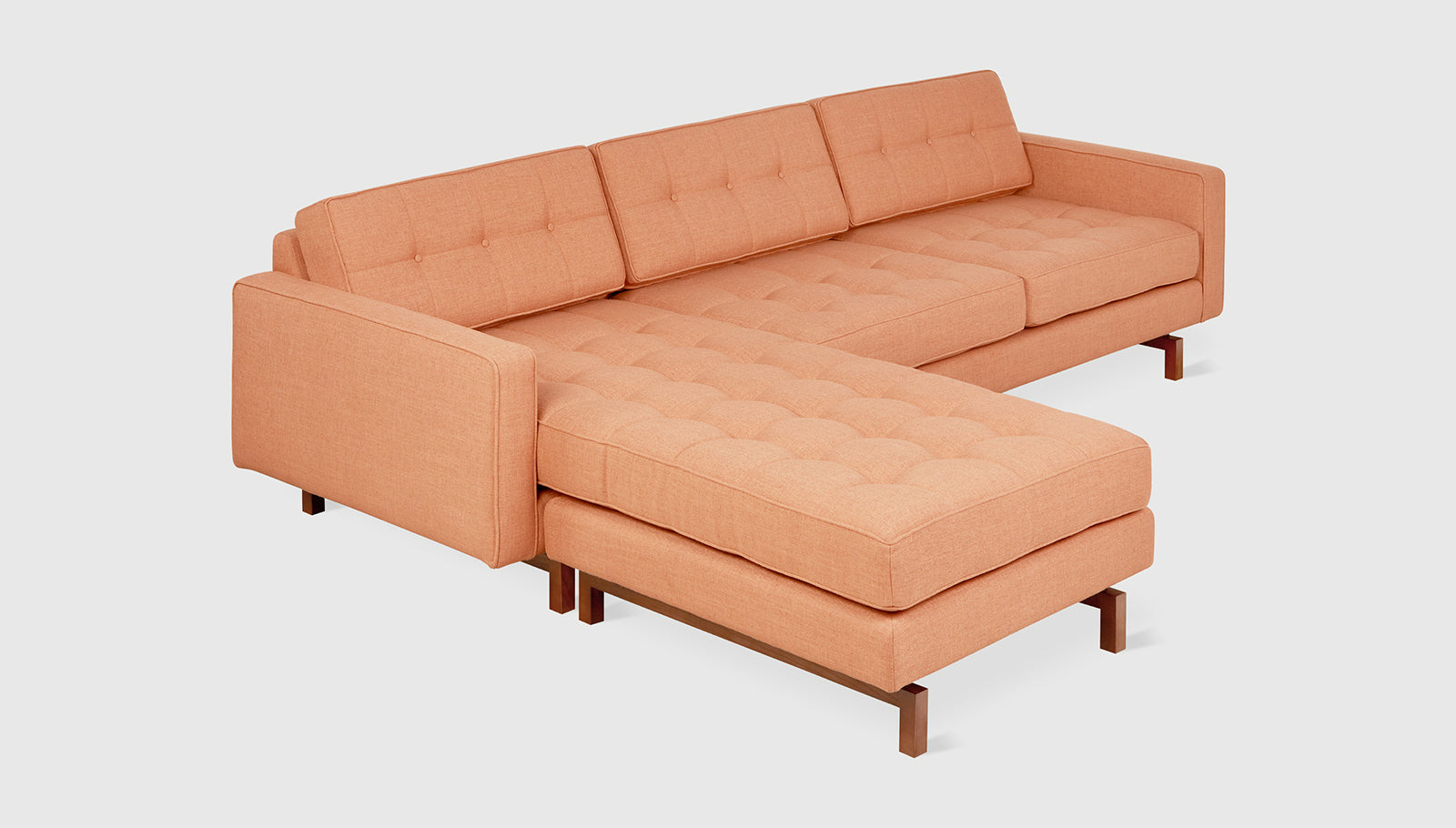 Jane 2 Bi-Sectional Caledon Sedona / WalnutSectionals Gus*  Caledon Sedona Walnut  Four Hands, Mid Century Modern Furniture, Old Bones Furniture Company, Old Bones Co, Modern Mid Century, Designer Furniture, https://www.oldbonesco.com/