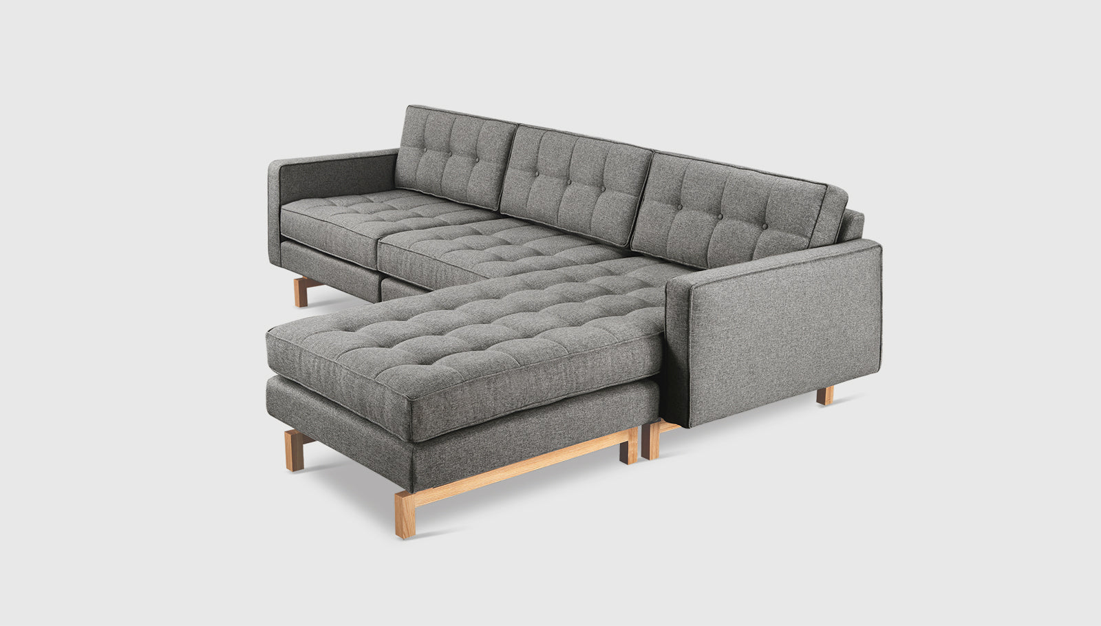 Jane 2 Bi-Sectional Parliament Stone / Natural AshSectionals Gus*  Parliament Stone Natural Ash  Four Hands, Mid Century Modern Furniture, Old Bones Furniture Company, Old Bones Co, Modern Mid Century, Designer Furniture, https://www.oldbonesco.com/