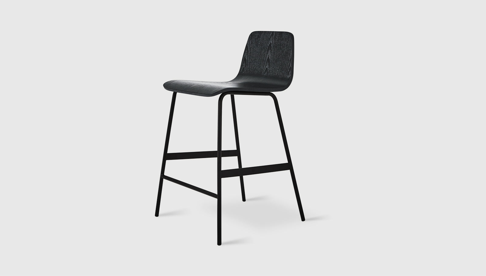 Lecture Counter Stool Black Ash / BlackChair Gus*  Black Ash Black  Four Hands, Mid Century Modern Furniture, Old Bones Furniture Company, Old Bones Co, Modern Mid Century, Designer Furniture, https://www.oldbonesco.com/