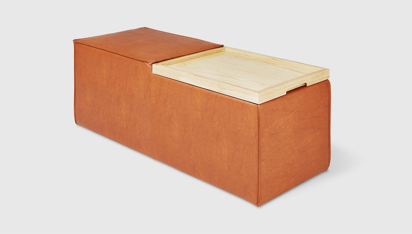 Stylish Storage Box with Vegan AppleSkin Leather & Solid Wood 