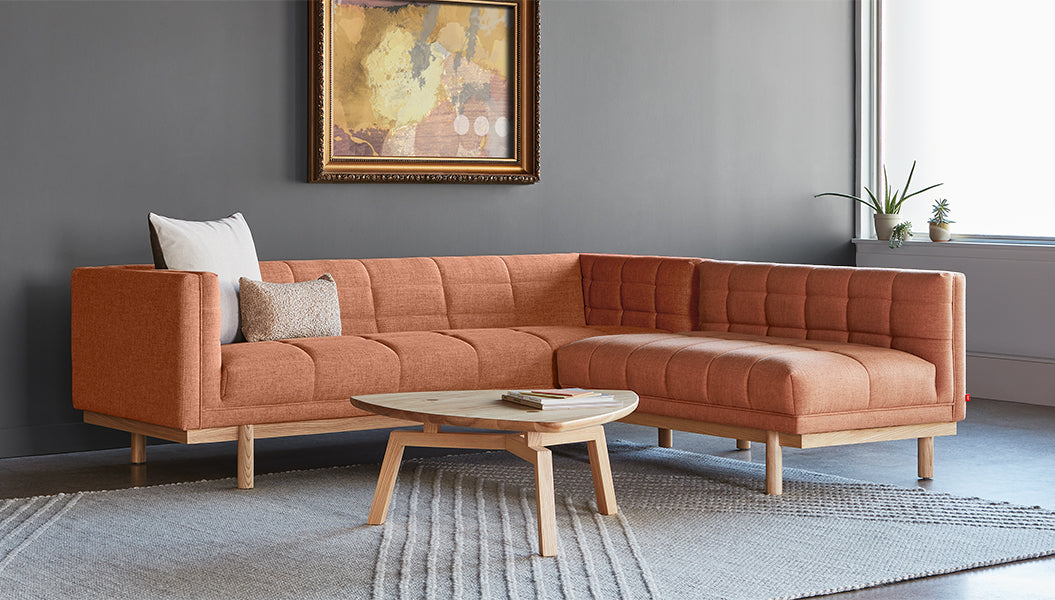 Mulholland Bi-Sectional Sectional Gus*     Four Hands, Mid Century Modern Furniture, Old Bones Furniture Company, Old Bones Co, Modern Mid Century, Designer Furniture, https://www.oldbonesco.com/