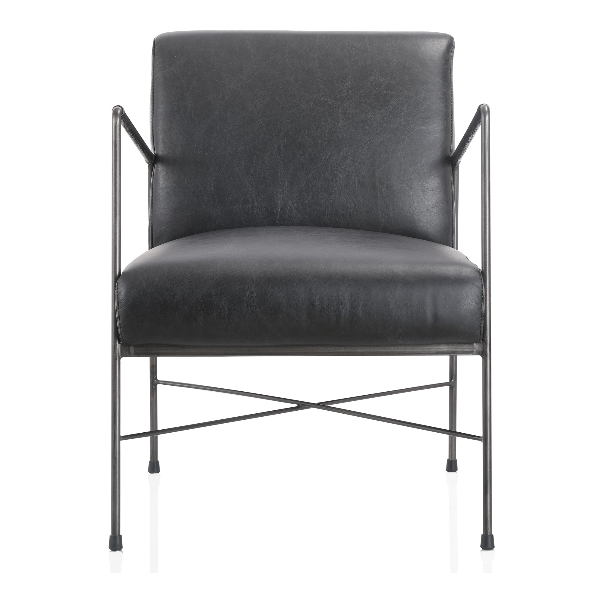 Dagwood Leather Armchair BlackOccasional Chairs Moe's Black   Four Hands, Mid Century Modern Furniture, Old Bones Furniture Company, Old Bones Co, Modern Mid Century, Designer Furniture, Furniture Sale, Warehouse Furniture Sale, Dagwood Leather Armchair Sale, https://www.oldbonesco.com/