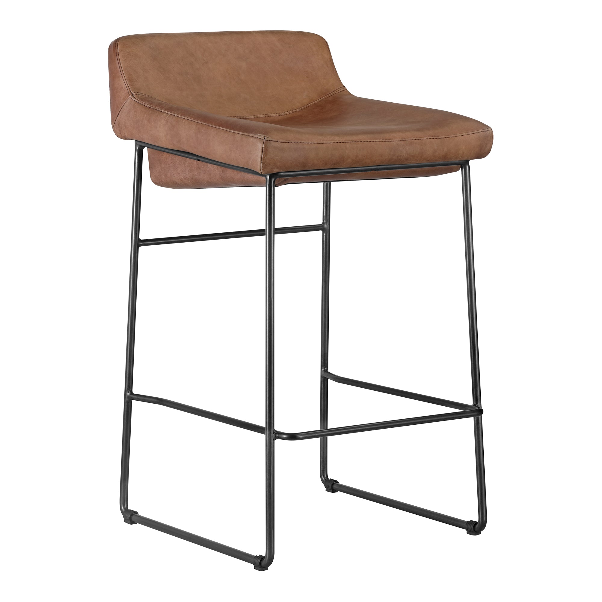 Starlet Counter Stool Open Road Leather - Set of Two Counter Stool Moe's    Four Hands, Mid Century Modern Furniture, Old Bones Furniture Company, Old Bones Co, Modern Mid Century, Designer Furniture, Furniture Sale, Warehouse Furniture Sale, Starlet Counter Stool Open Road Leather - Set of Two Sale, https://www.oldbonesco.com/