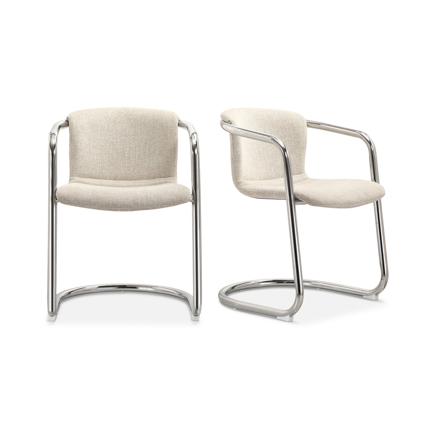 Freeman Chrome Frame Dining Chair Blended Cream - Set of Two Dining Chairs Moe's Default Title    Dining Chairs,https://www.oldbonesco.com,Mid Century Furniture, Furniture Sale, Old Bones Co, Mid Century Sale, Four Hands Furniture, Sale,Gus, Sale,Perigold Freeman Chrome Frame Dining Chair Blended Cream - Set of Two Dining Chairs Sale, Perigold Sale Freeman Chrome Frame Dining Chair Blended Cream - Set of Two,Freeman Chrome Frame Dining Chair Blended Cream - Set of Two Lulu and Georgia,Burke Decor Sale Freem