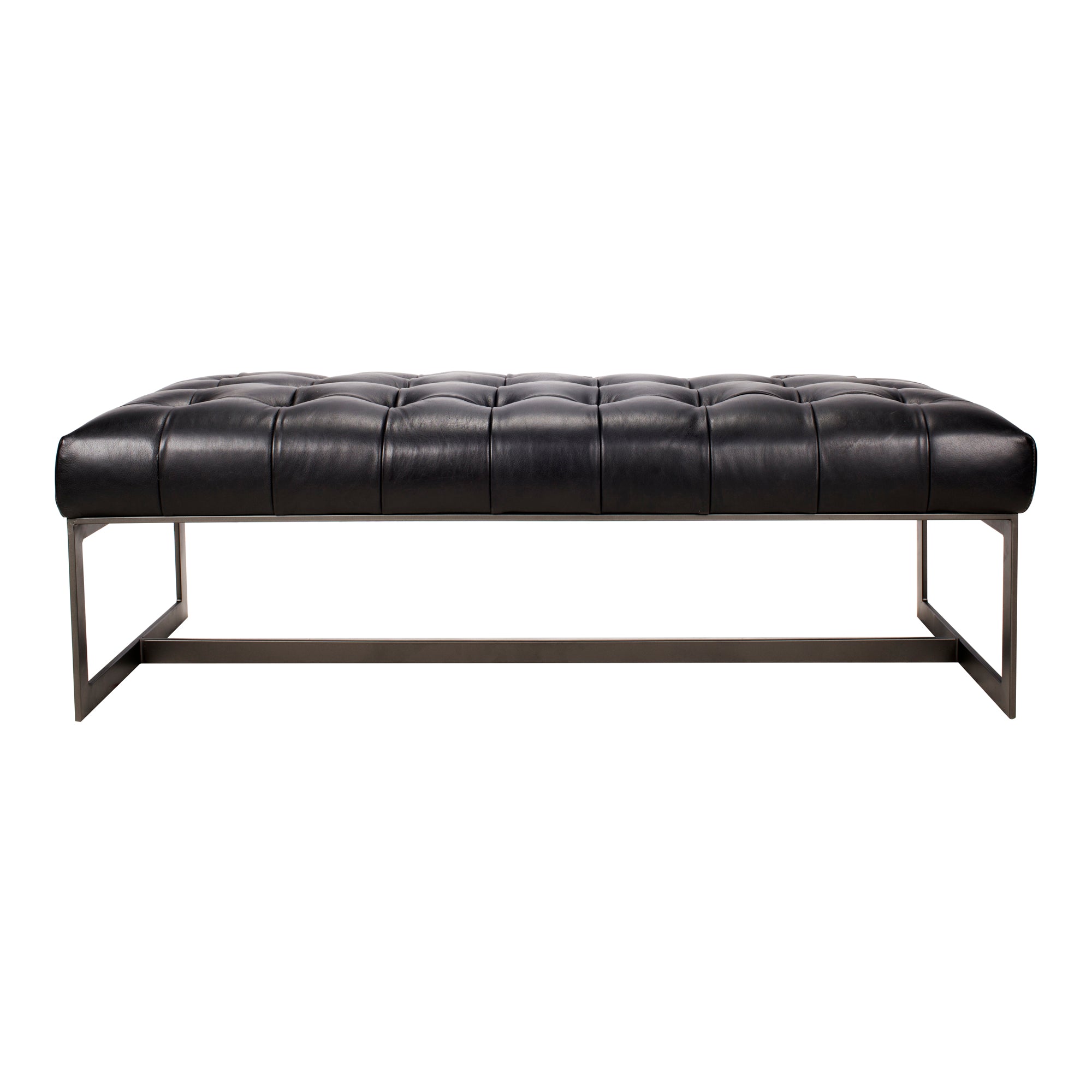 Wyatt Leather Bench BlackLiving Room Benches Moe's Black   Four Hands, Mid Century Modern Furniture, Old Bones Furniture Company, Old Bones Co, Modern Mid Century, Designer Furniture, Furniture Sale, Warehouse Furniture Sale, Wyatt Leather Bench Sale, https://www.oldbonesco.com/