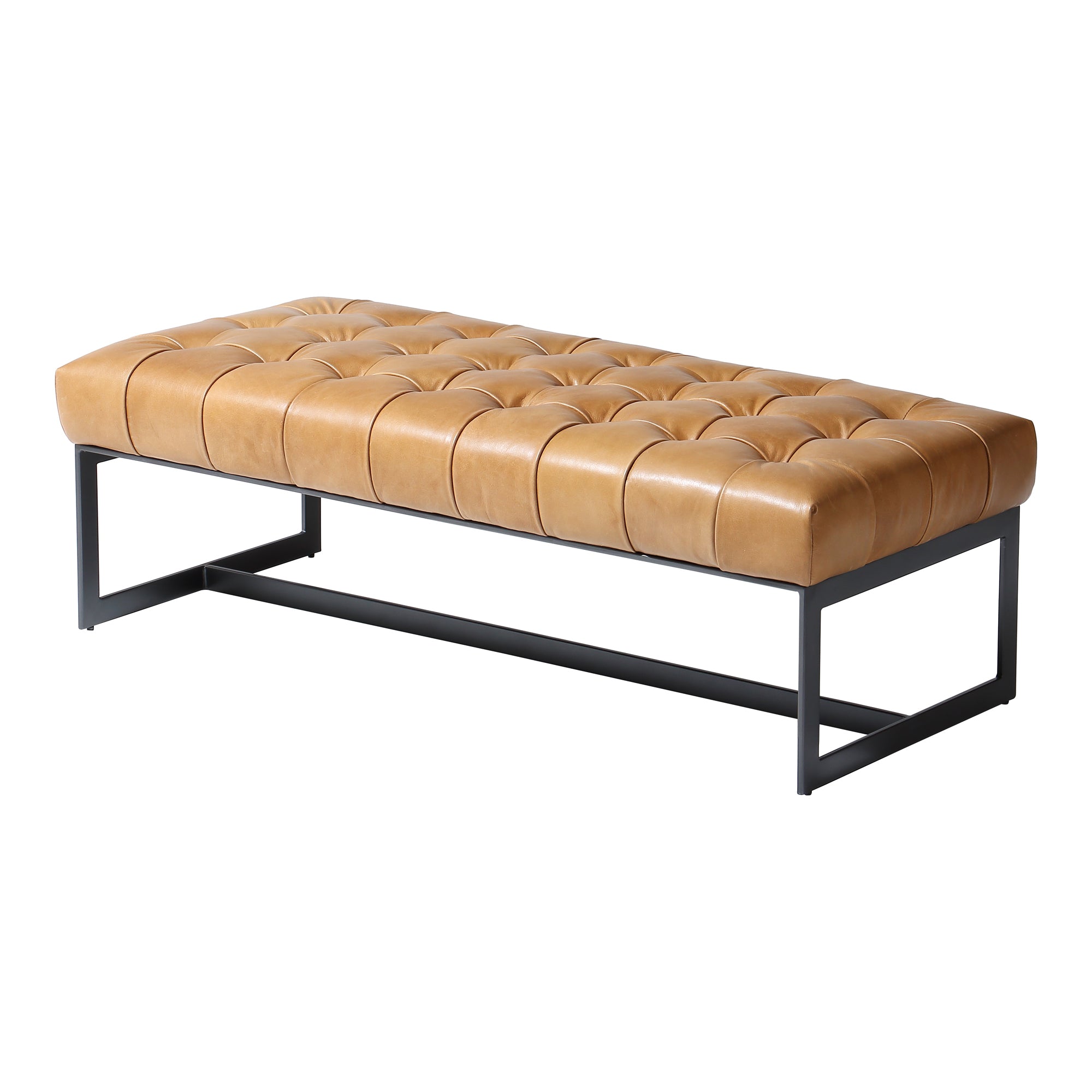 Wyatt Leather Bench Living Room Benches Moe's    Four Hands, Mid Century Modern Furniture, Old Bones Furniture Company, Old Bones Co, Modern Mid Century, Designer Furniture, Furniture Sale, Warehouse Furniture Sale, Wyatt Leather Bench Sale, https://www.oldbonesco.com/