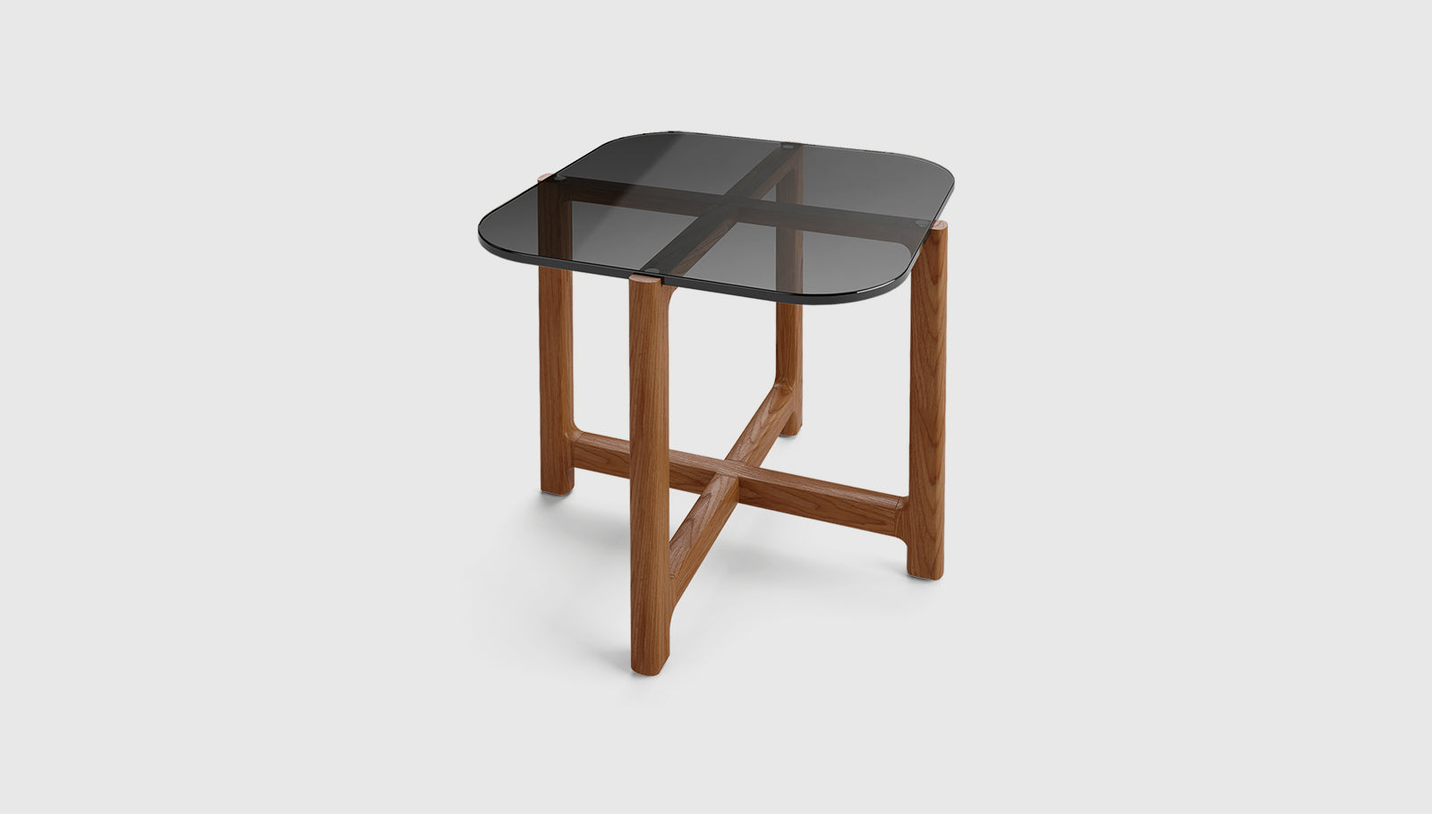 Quarry End Table Smoke Glass / Natural WalnutEnd Table Gus*  Smoke Glass Natural Walnut  Four Hands, Mid Century Modern Furniture, Old Bones Furniture Company, Old Bones Co, Modern Mid Century, Designer Furniture, https://www.oldbonesco.com/