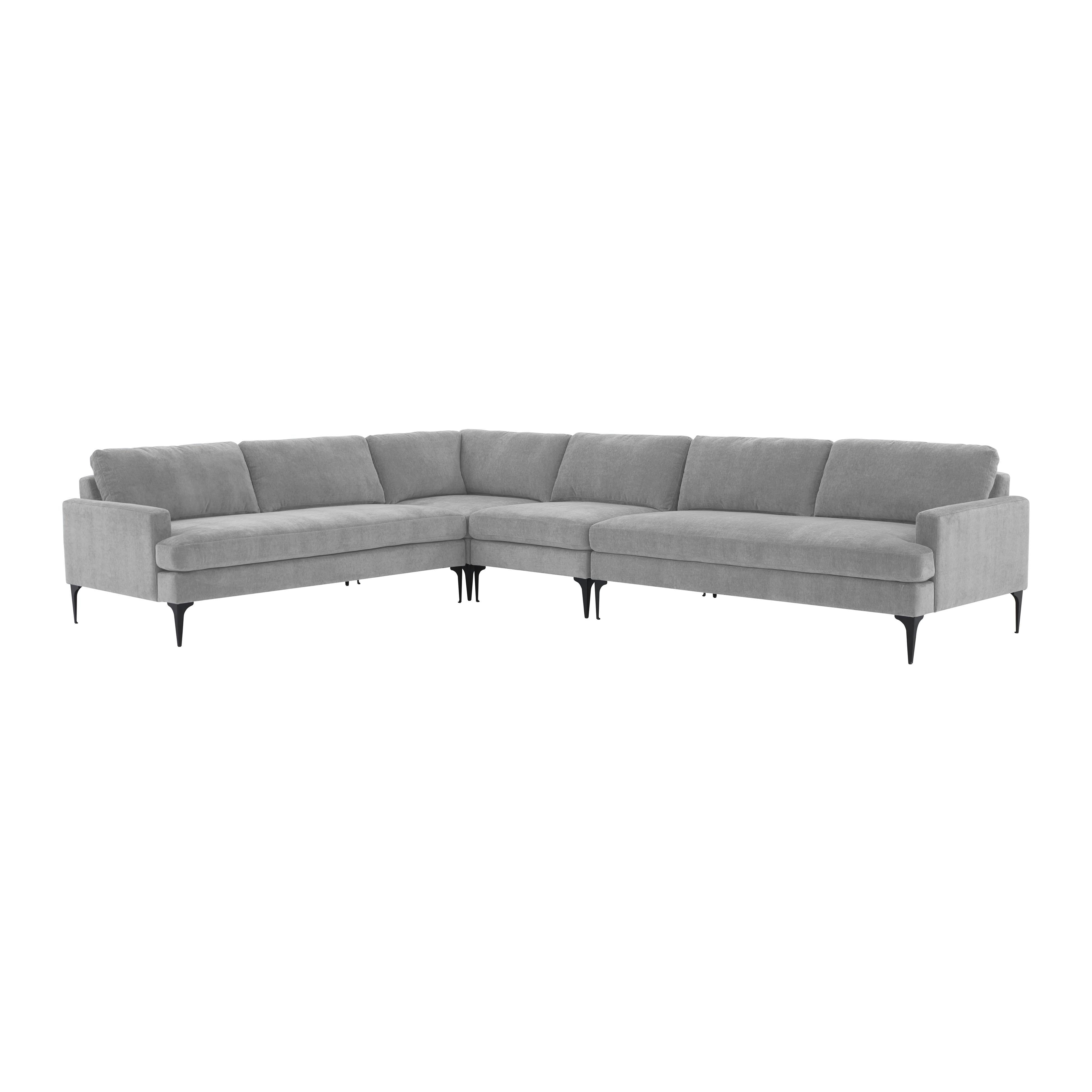 Serena Velvet Large L-Sectional Sectionals TOV Furniture Grey Black   Sectionals, Mid Century Furniture, Furniture Sale, Old Bones Co, Mid Century Furniture Sale, Four Hands Furniture, Sale,Gus, Sale,Perigold Serena Velvet Large L-Sectional Sectionals Sale, Perigold Sale Serena Velvet Large L-Sectional,Serena Velvet Large L-Sectional Lulu and Georgia, Burke Decor Sale Serena Velvet Large L-Sectional, www.oldbonesco.com