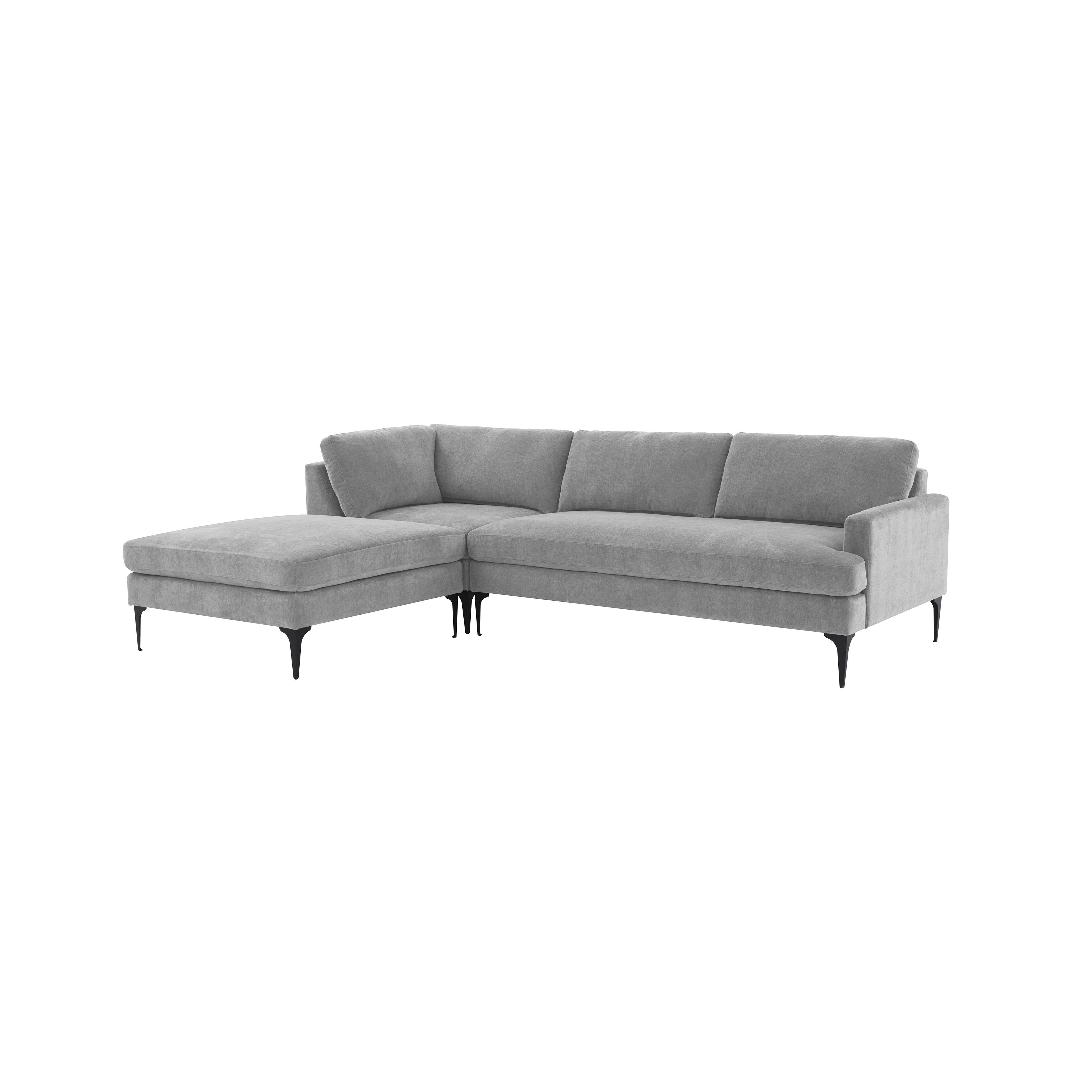 Serena Velvet Chaise Sectional with Black Legs Sectionals TOV Furniture Grey Laf , Black Friday Sale TOV Furniture Furniture Sale, Old Bones Co, Mid Century Furniture Sale, Four Hands Furniture, Black Friday Sale Serena Velvet Chaise Sectional with Black Legs,Gus Sale, Perigold Serena Velvet Chaise Sectional with Black Legs Sectionals Black Friday Sale , Perigold Sale Serena Velvet Chaise Sectional with Black Legs,Serena Velvet Chaise Sectional with Black Legs Lulu and Georgia, Burke Decor Sale Serena Velve