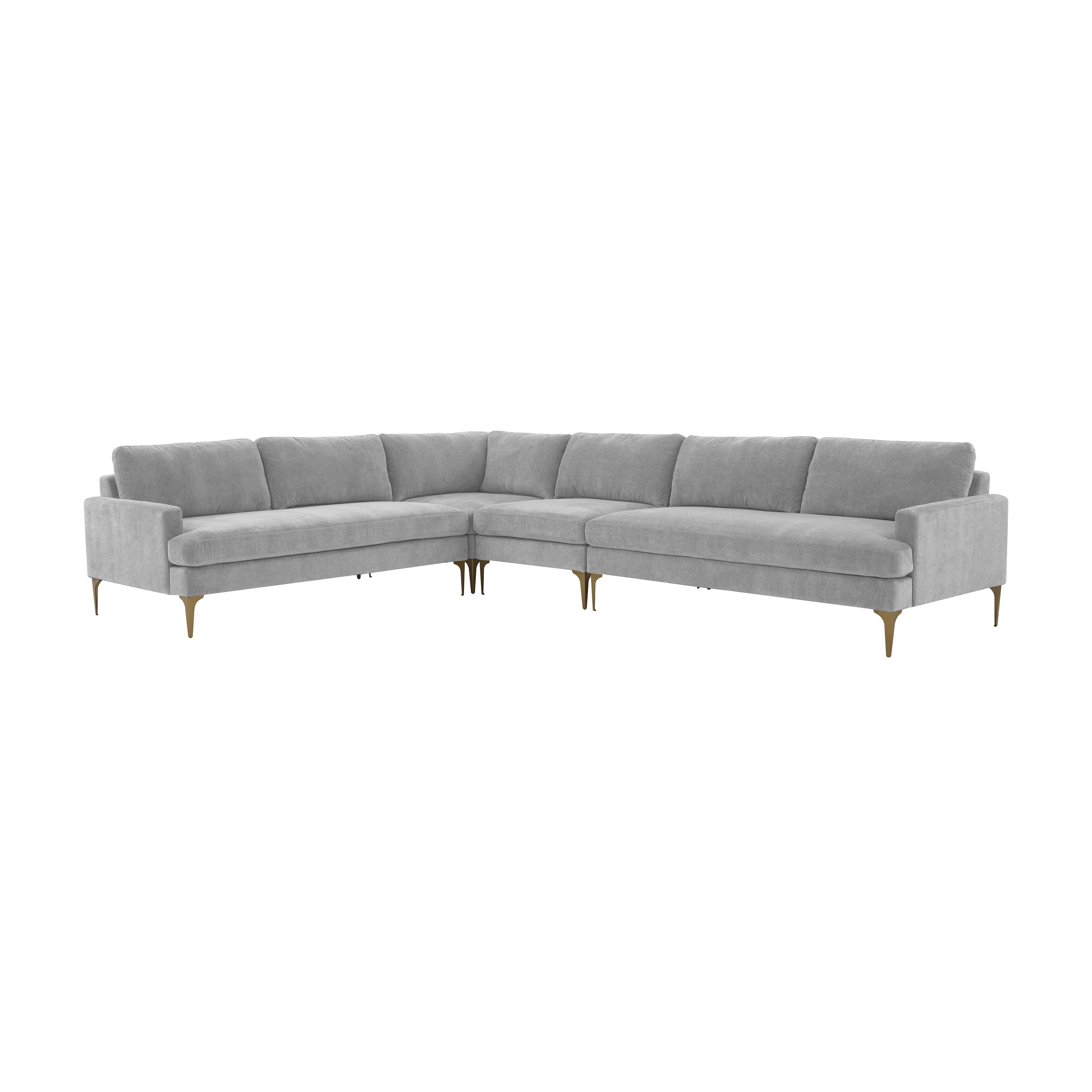 Serena Velvet Large L-Sectional Sectionals TOV Furniture Grey Brass   Sectionals, Mid Century Furniture, Furniture Sale, Old Bones Co, Mid Century Furniture Sale, Four Hands Furniture, Sale,Gus, Sale,Perigold Serena Velvet Large L-Sectional Sectionals Sale, Perigold Sale Serena Velvet Large L-Sectional,Serena Velvet Large L-Sectional Lulu and Georgia, Burke Decor Sale Serena Velvet Large L-Sectional, www.oldbonesco.com