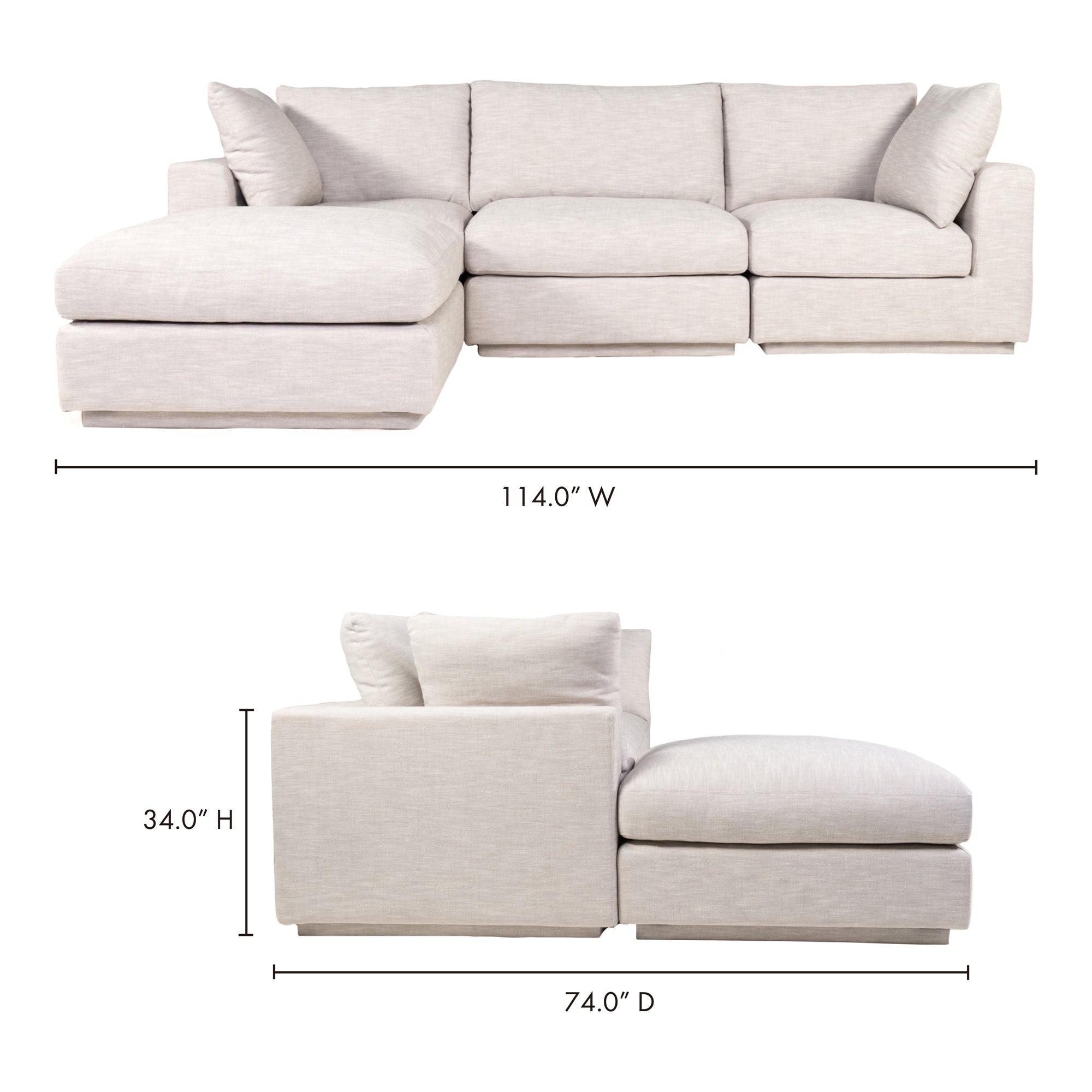 Justin Lounge Modular Sectional Taupe Modular Sectional Moe's    Four Hands, Mid Century Modern Furniture, Old Bones Furniture Company, Old Bones Co, Modern Mid Century, Designer Furniture, Furniture Sale, Warehouse Furniture Sale, Justin Lounge Modular Sectional Taupe Sale, https://www.oldbonesco.com/