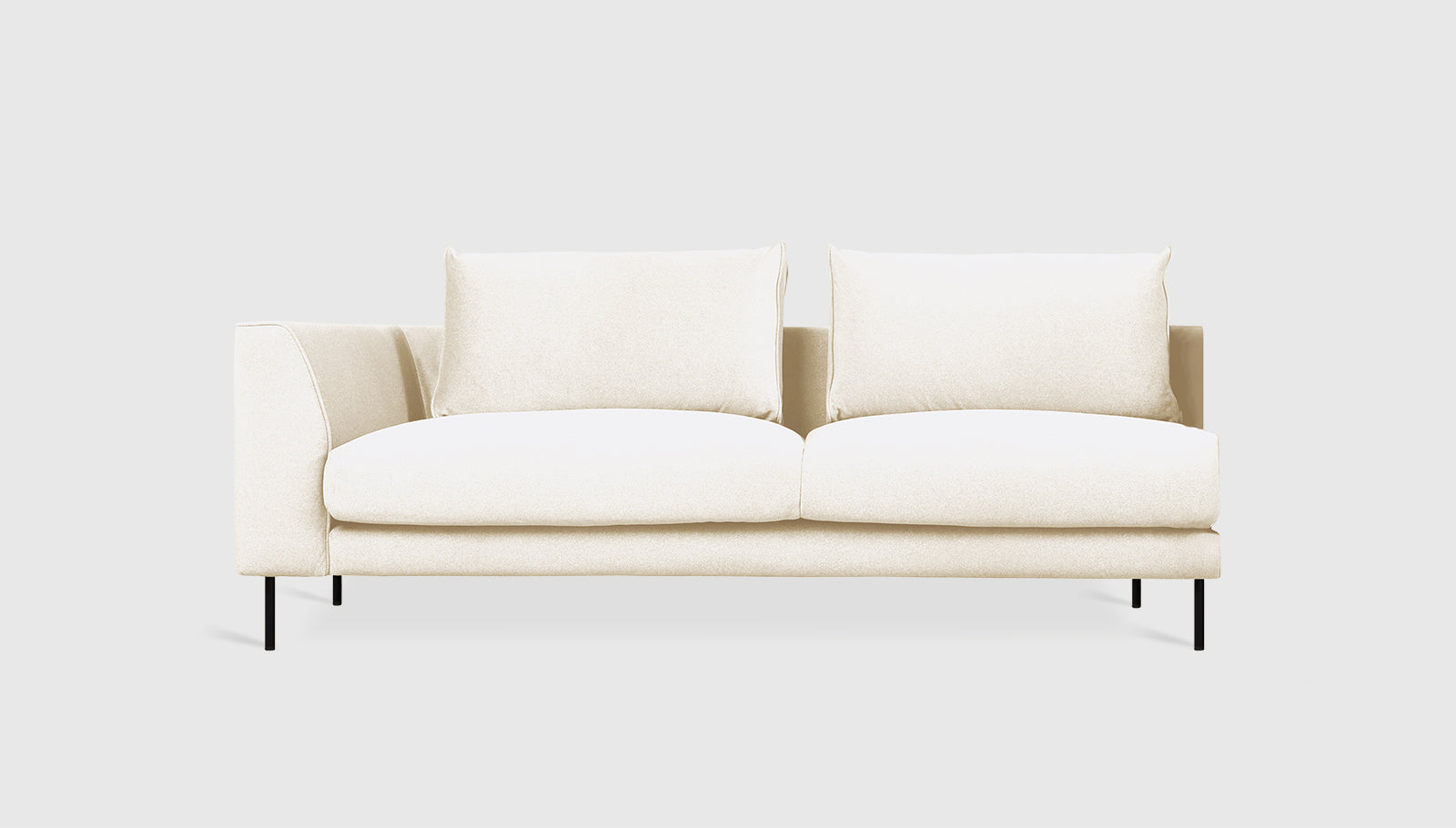 Renfrew Left Arm Merino Cream / BlackSofa Gus*  Merino Cream Black  Four Hands, Mid Century Modern Furniture, Old Bones Furniture Company, Old Bones Co, Modern Mid Century, Designer Furniture, https://www.oldbonesco.com/