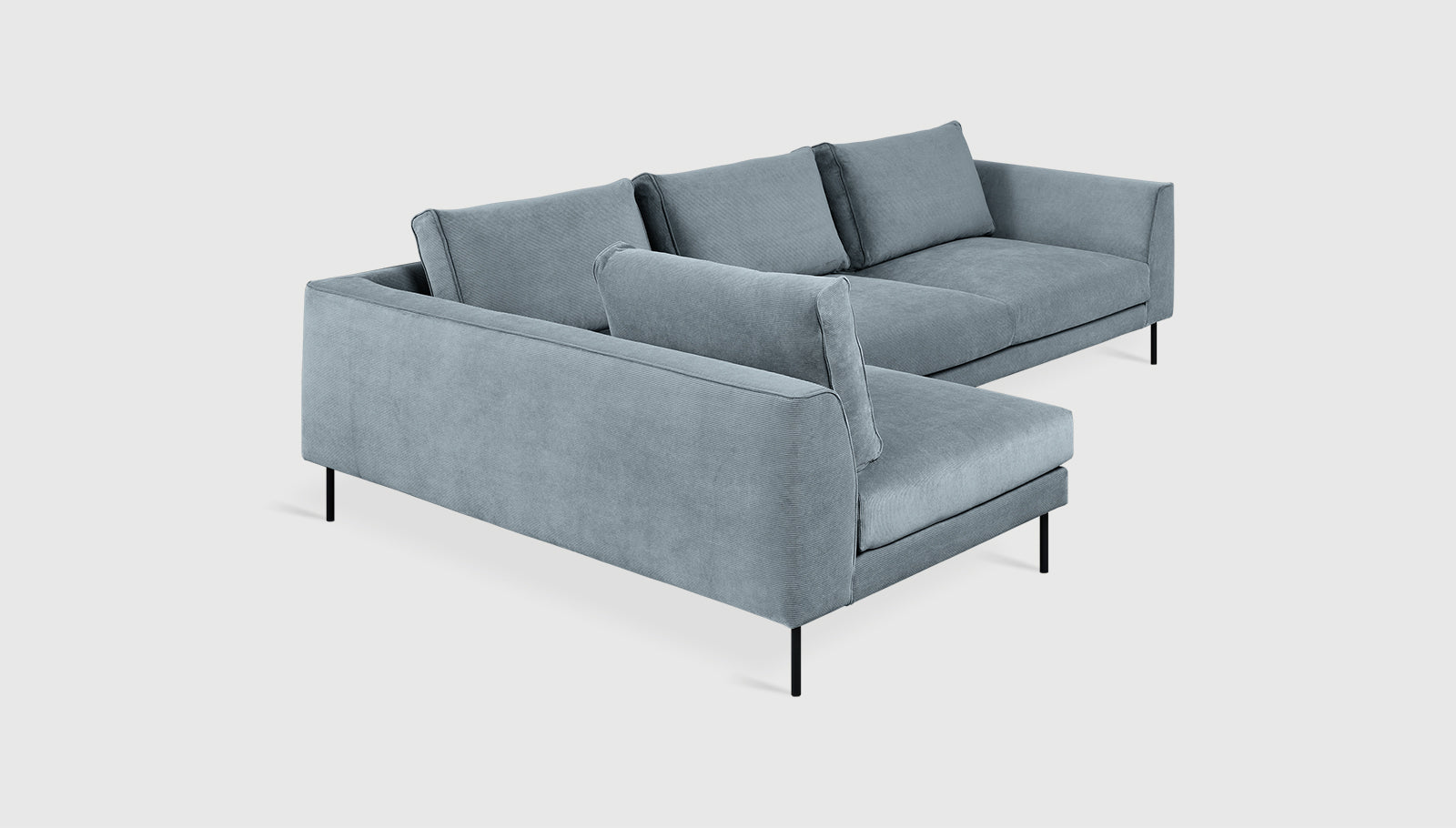 Renfrew Sectional Mersey Skyline / Black / Left FacingSectional Sofa Gus*  Mersey Skyline Black Left Facing Four Hands, Mid Century Modern Furniture, Old Bones Furniture Company, Old Bones Co, Modern Mid Century, Designer Furniture, https://www.oldbonesco.com/