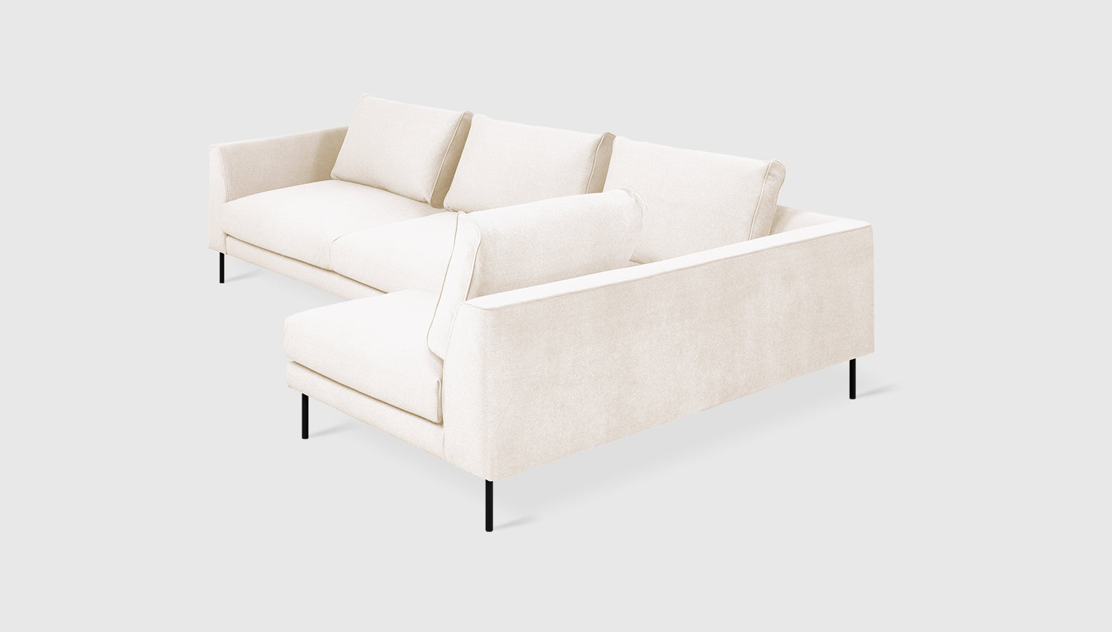 Renfrew Sectional Merino Cream / Black / Right FacingSectional Sofa Gus*  Merino Cream Black Right Facing Four Hands, Mid Century Modern Furniture, Old Bones Furniture Company, Old Bones Co, Modern Mid Century, Designer Furniture, https://www.oldbonesco.com/