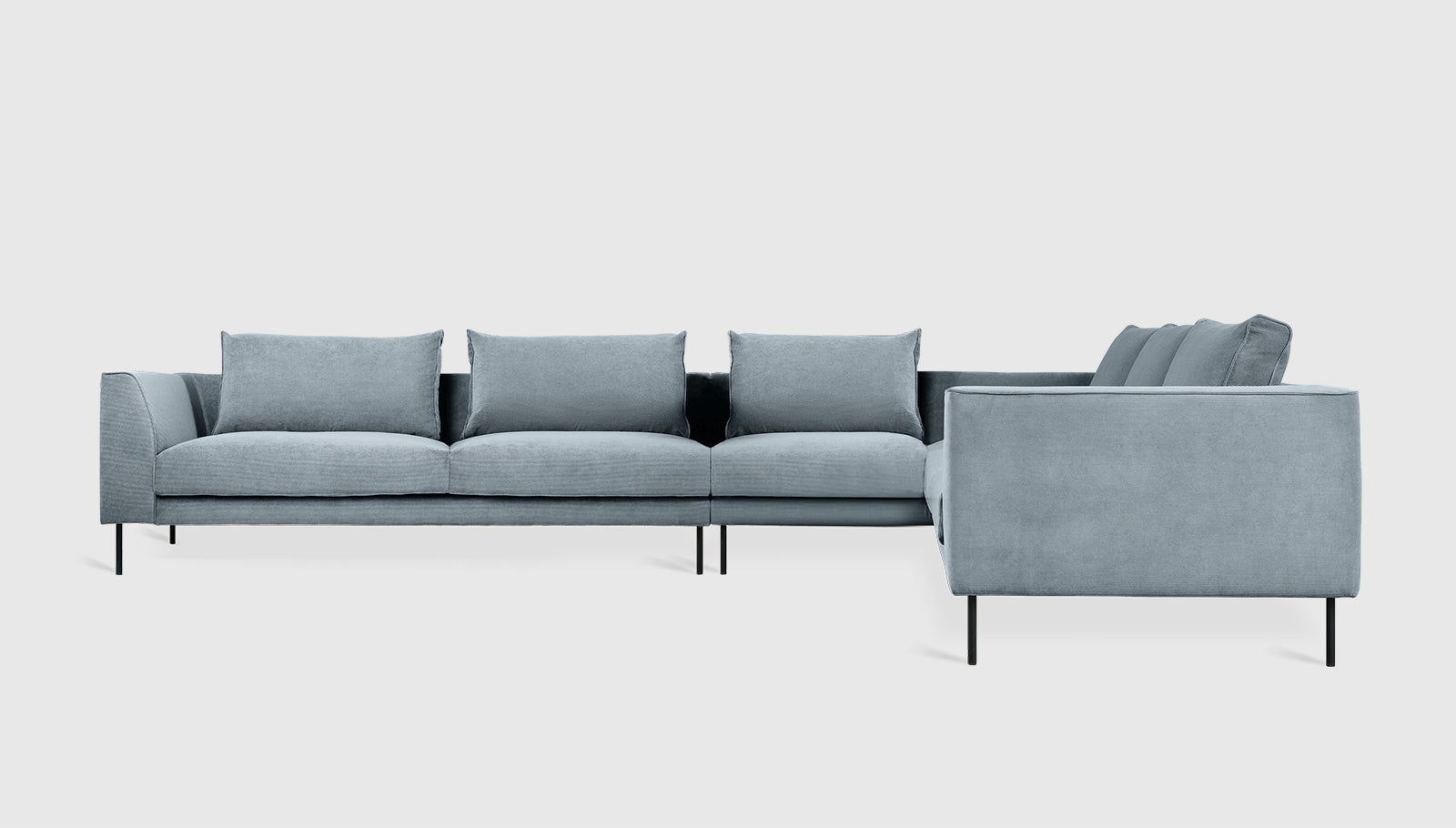 Renfrew XL Sectional Mersey Skyline / Black / Right FacingSectional Sofa Gus*  Mersey Skyline Black Right Facing Four Hands, Mid Century Modern Furniture, Old Bones Furniture Company, Old Bones Co, Modern Mid Century, Designer Furniture, https://www.oldbonesco.com/