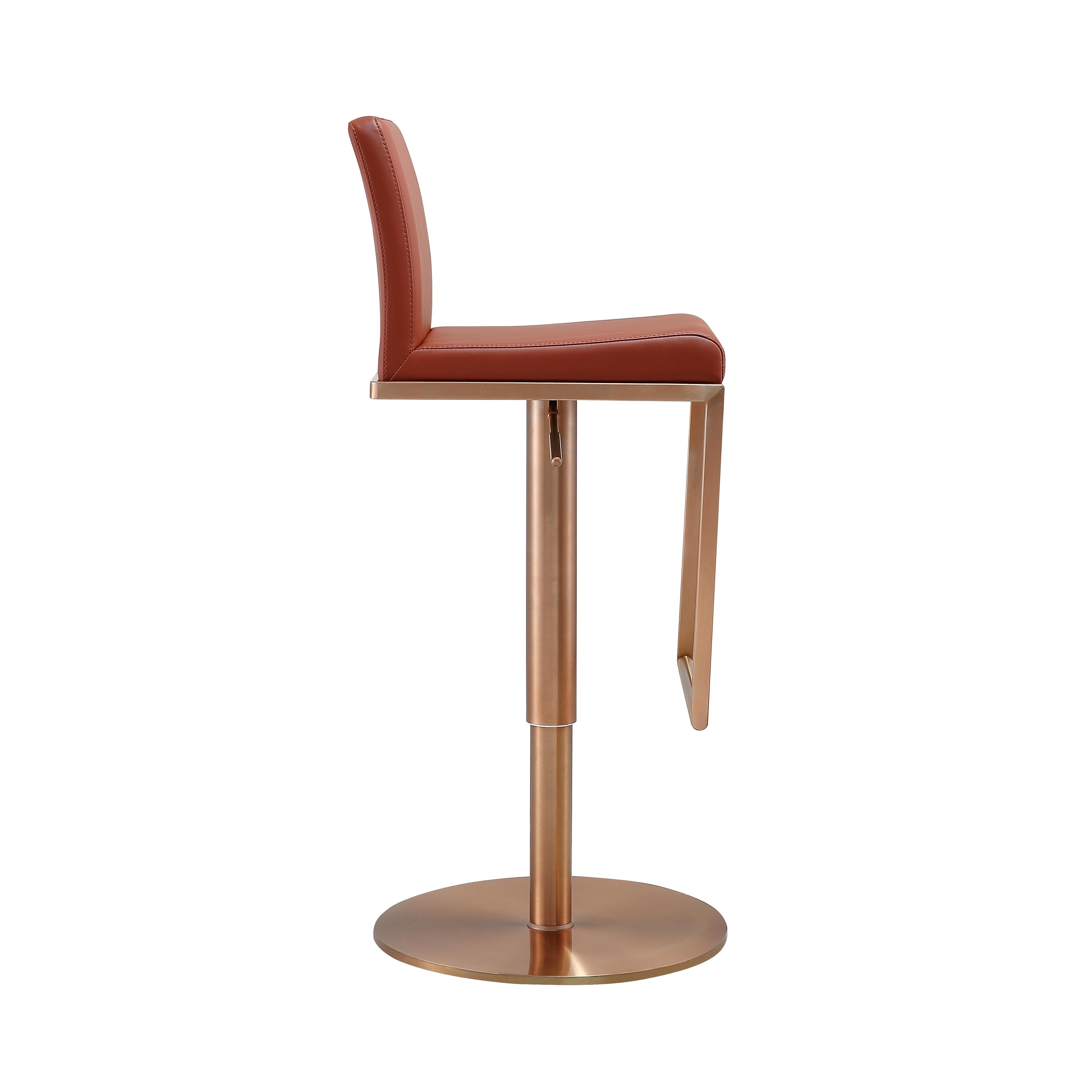 Sentinel Saddle Brown and Rose Gold Adjustable Stool Bar & Counter Stools TOV Furniture , Black Friday Sale TOV Furniture Furniture Sale, Old Bones Co, Mid Century Furniture Sale, Four Hands Furniture, Black Friday Sale Sentinel Saddle Brown and Rose Gold Adjustable Stool,Gus Sale, Perigold Sentinel Saddle Brown and Rose Gold Adjustable Stool Bar & Counter Stools Black Friday Sale , Perigold Sale Sentinel Saddle Brown and Rose Gold Adjustable Stool,Sentinel Saddle Brown and Rose Gold Adjustable Stool Lulu a